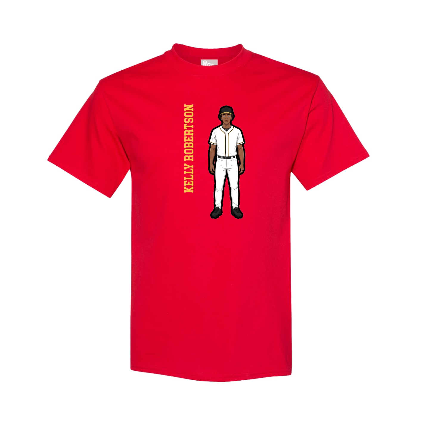 Tee — Name Vertical in Red