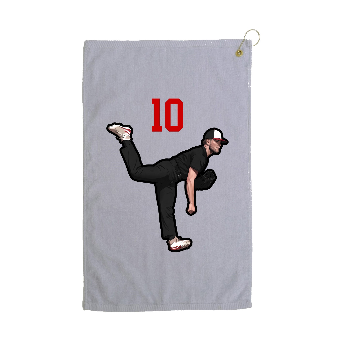 Golf Towel — Number Top in Grey