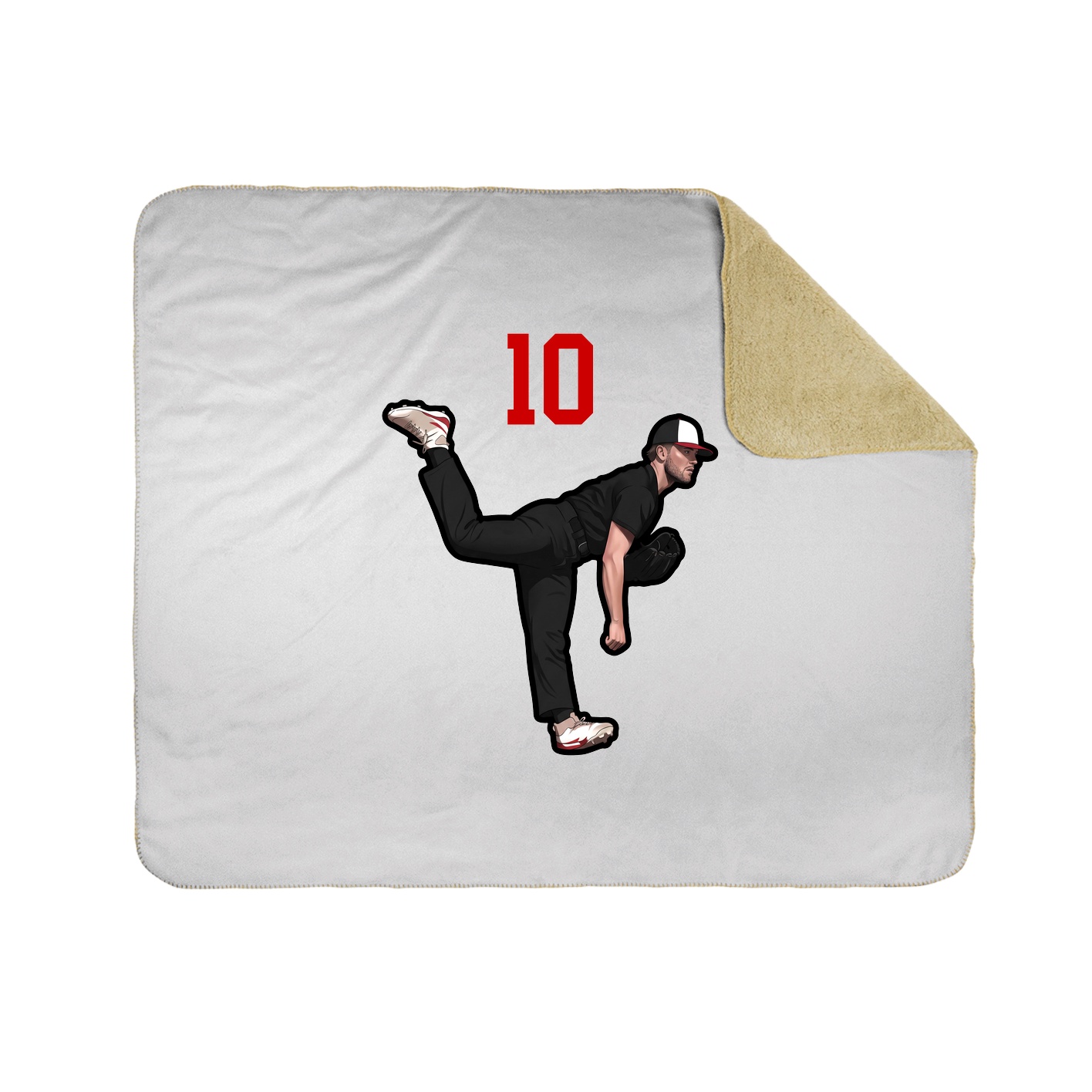 Throw Blanket — Number Top in White