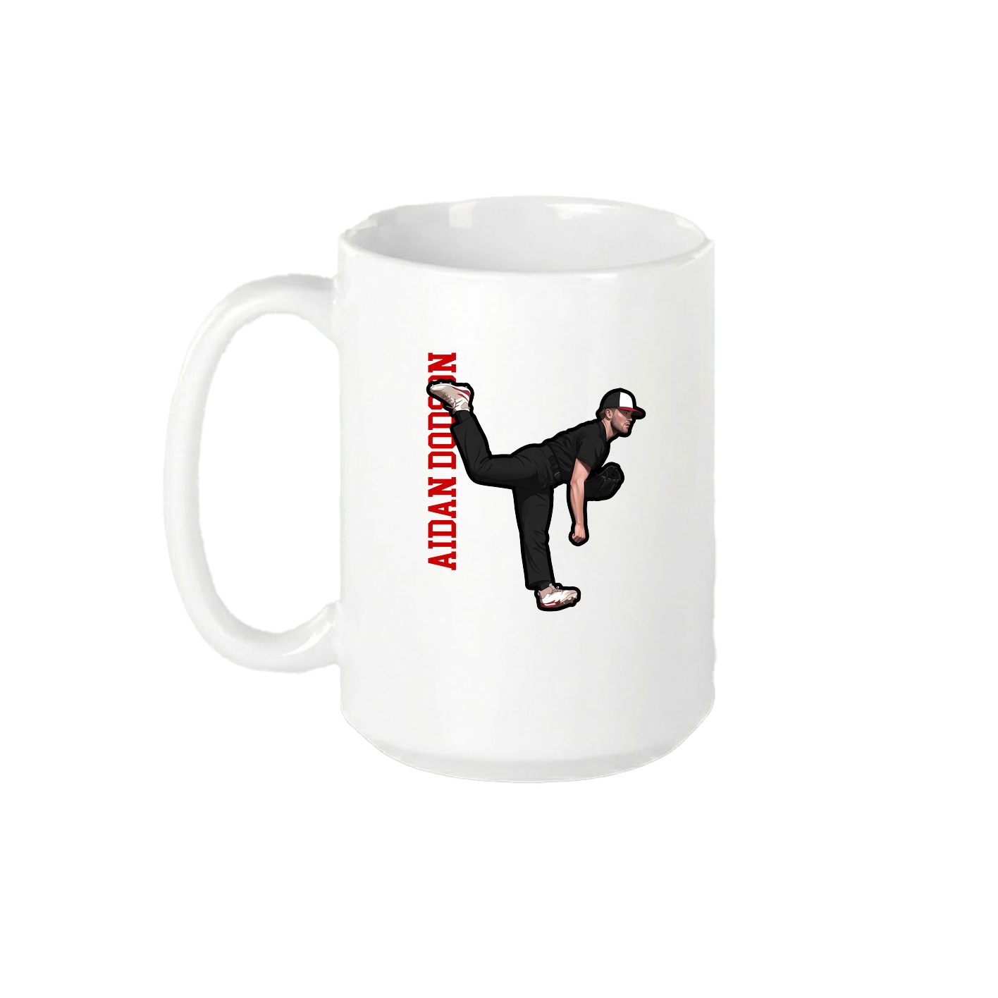 15oz Coffee Mug — Name Vertical in White
