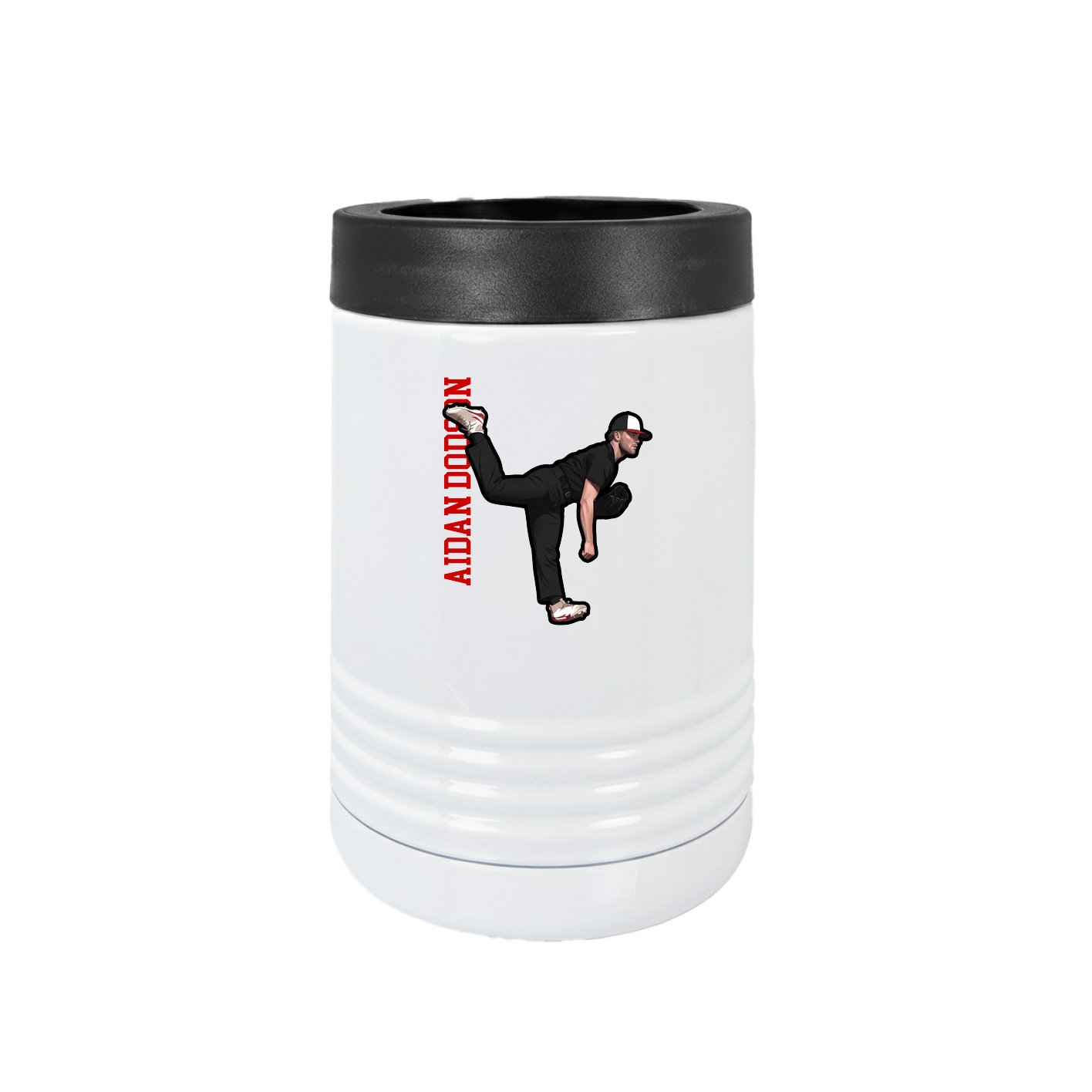 Beverage Holder — Name Vertical in White
