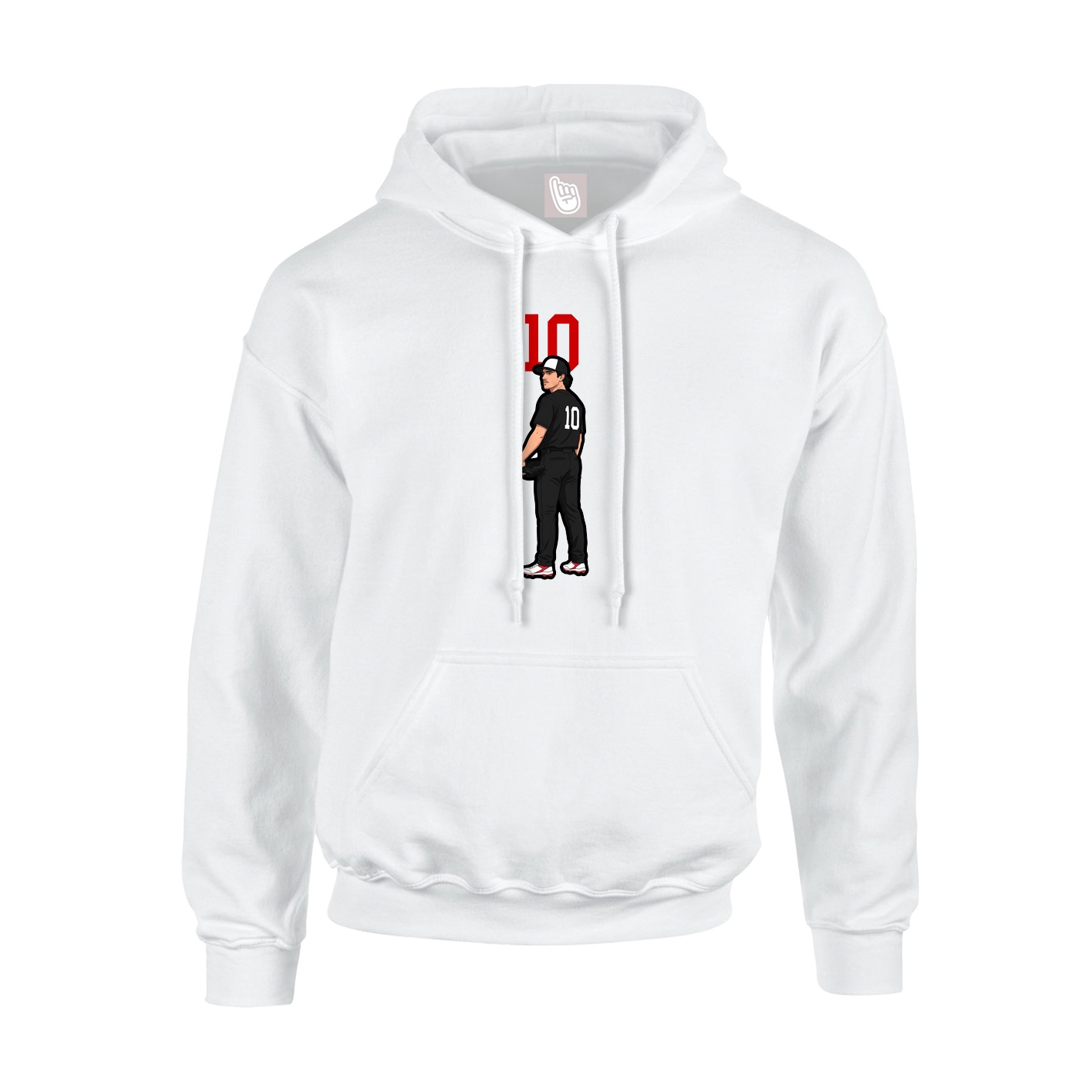 Hoodie — Number Top in White