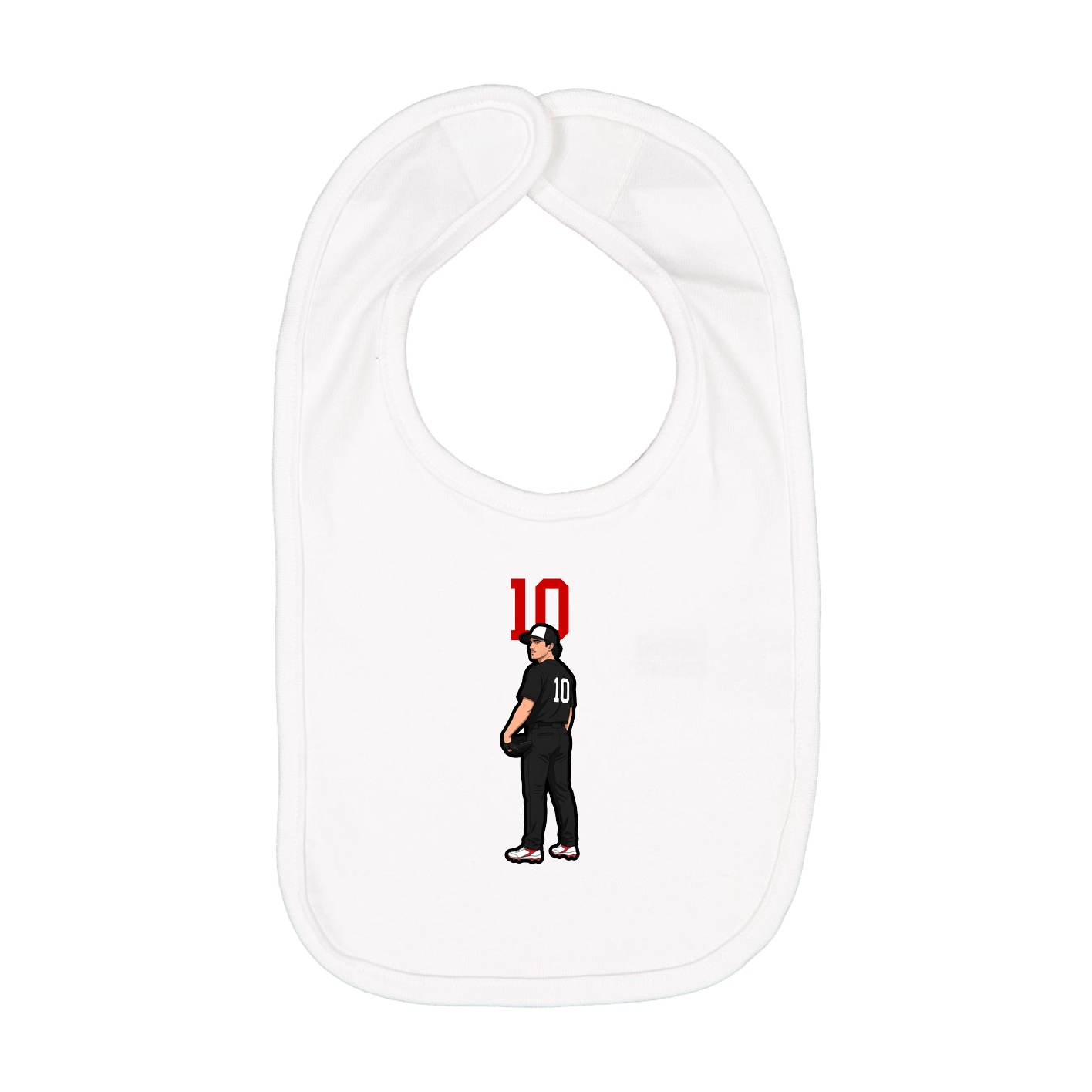 Infant Bib — Number Top in White