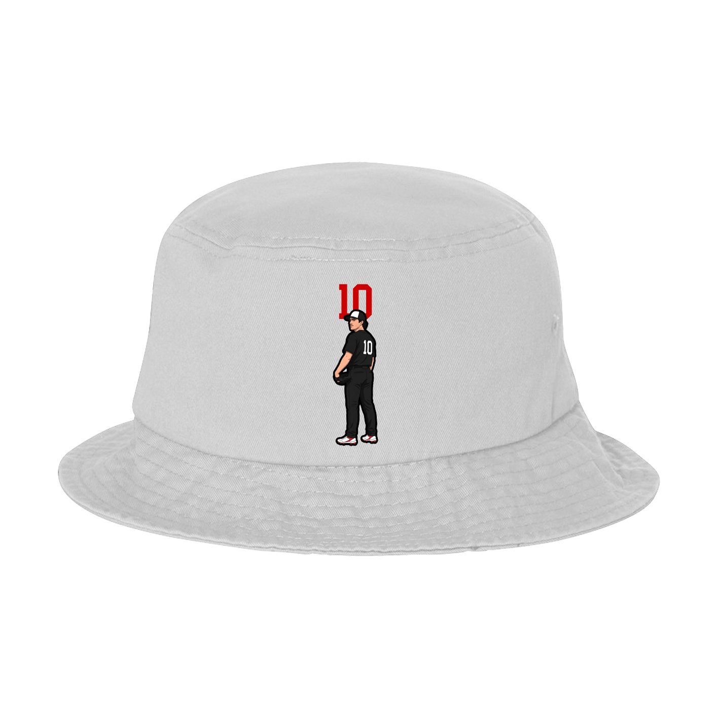 Bucket Cap — Number Top in White