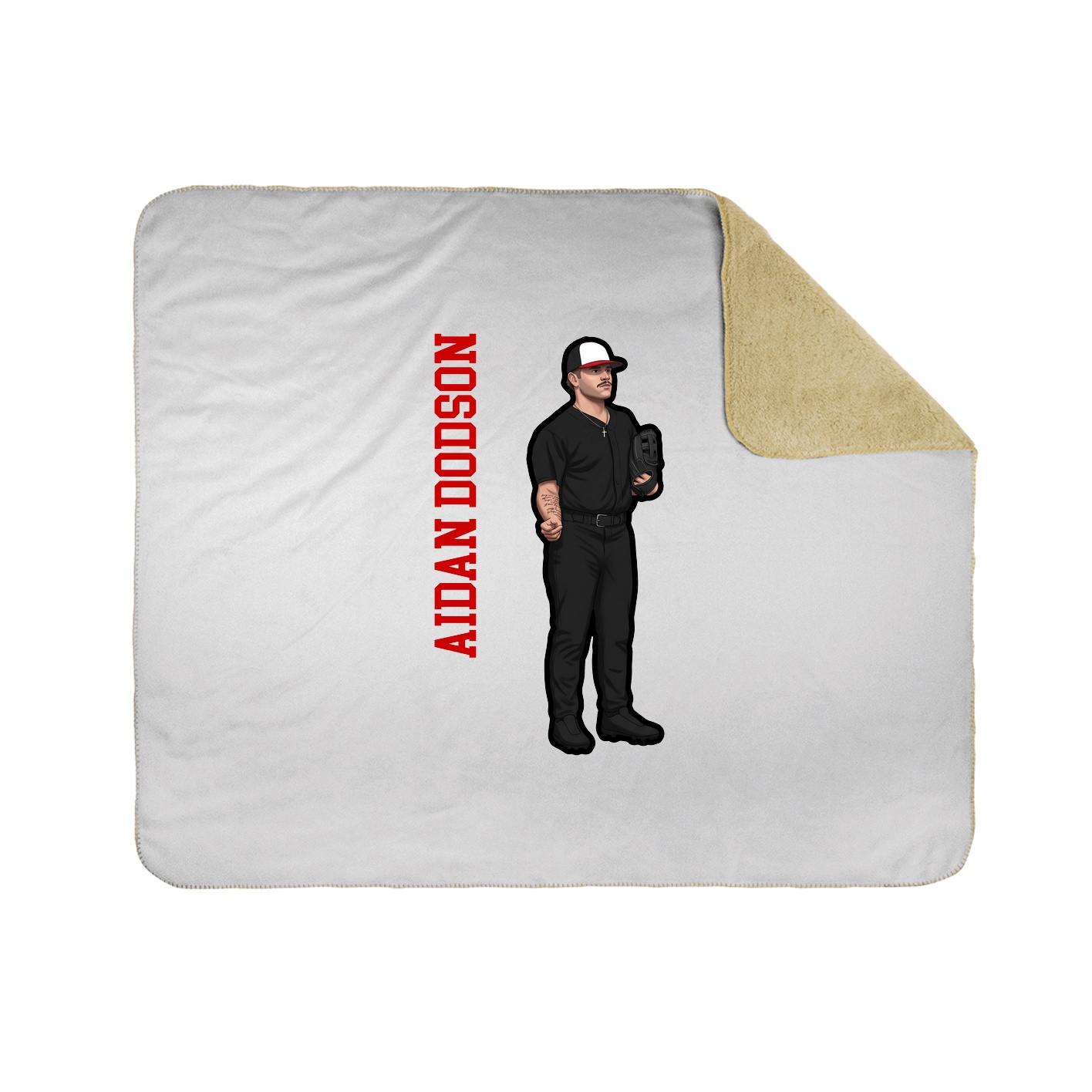 Throw Blanket — Name Vertical in White