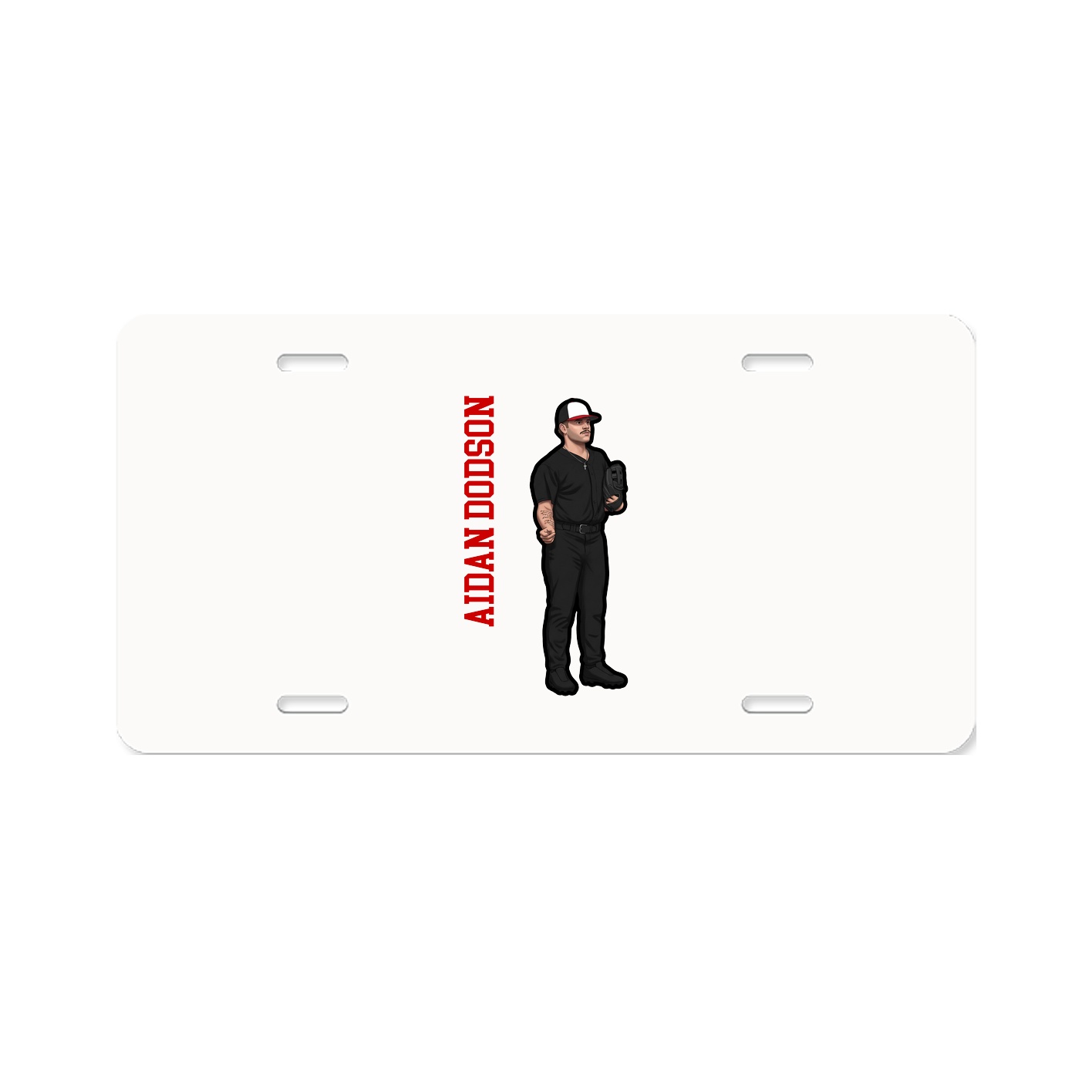 License Plate — Name Vertical in Classic