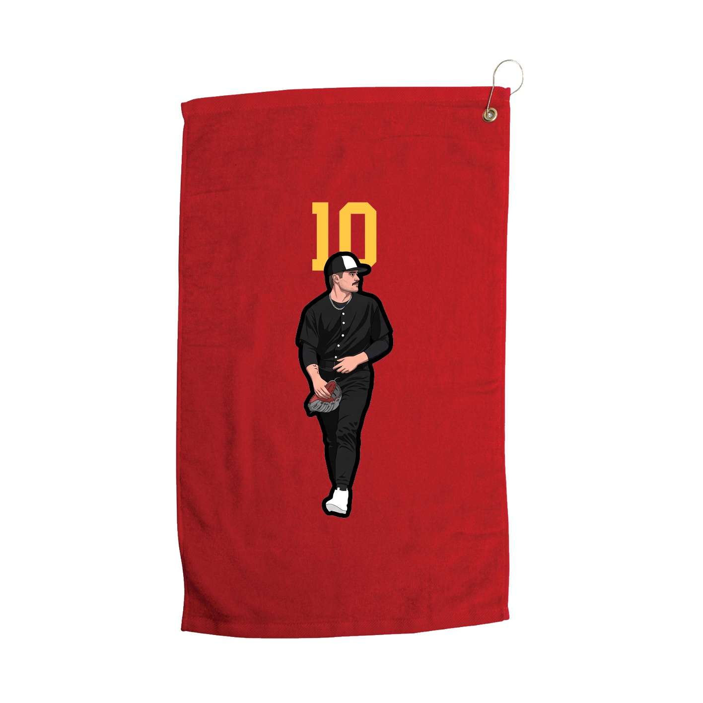 Golf Towel — Number Top in Red