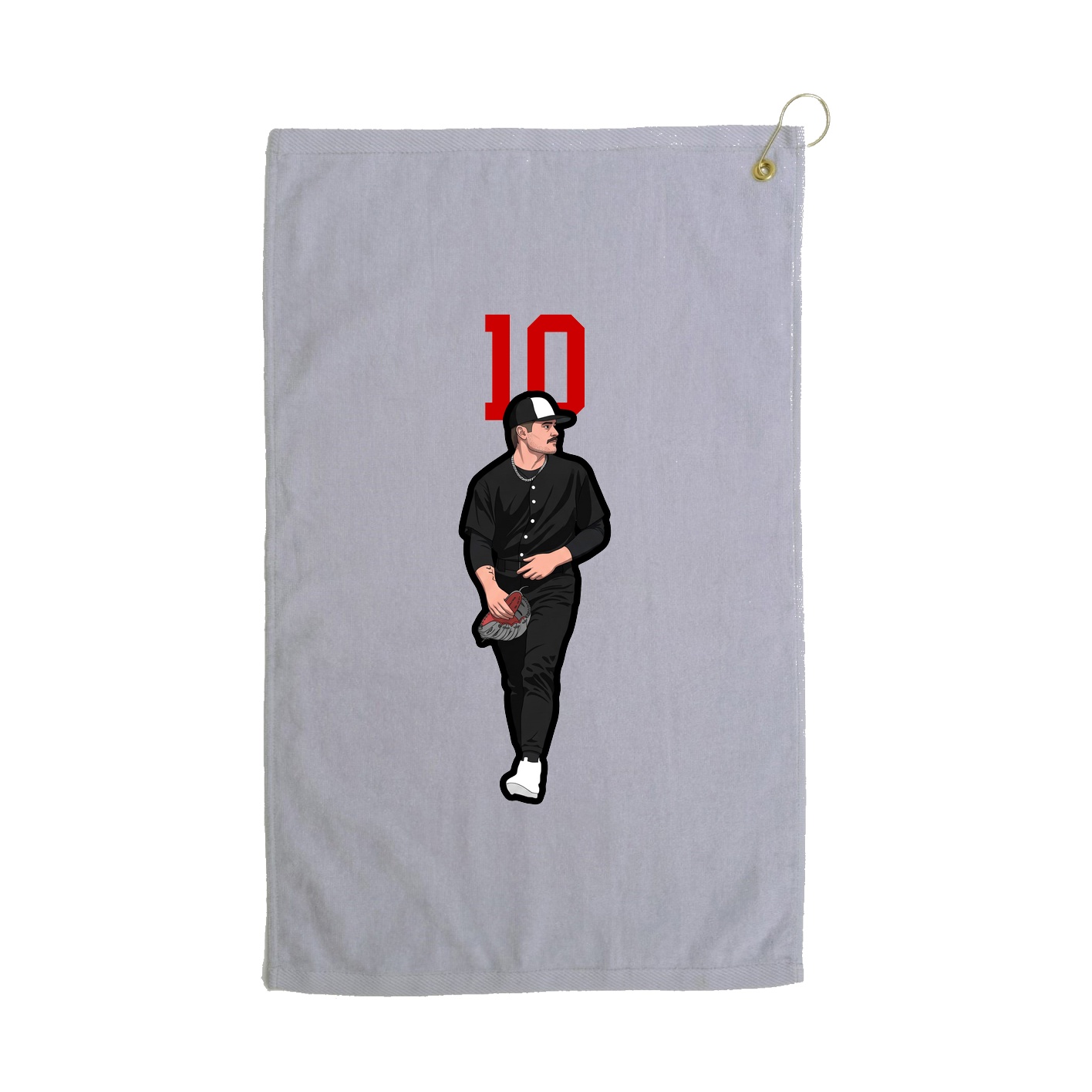 Golf Towel — Number Top in Grey