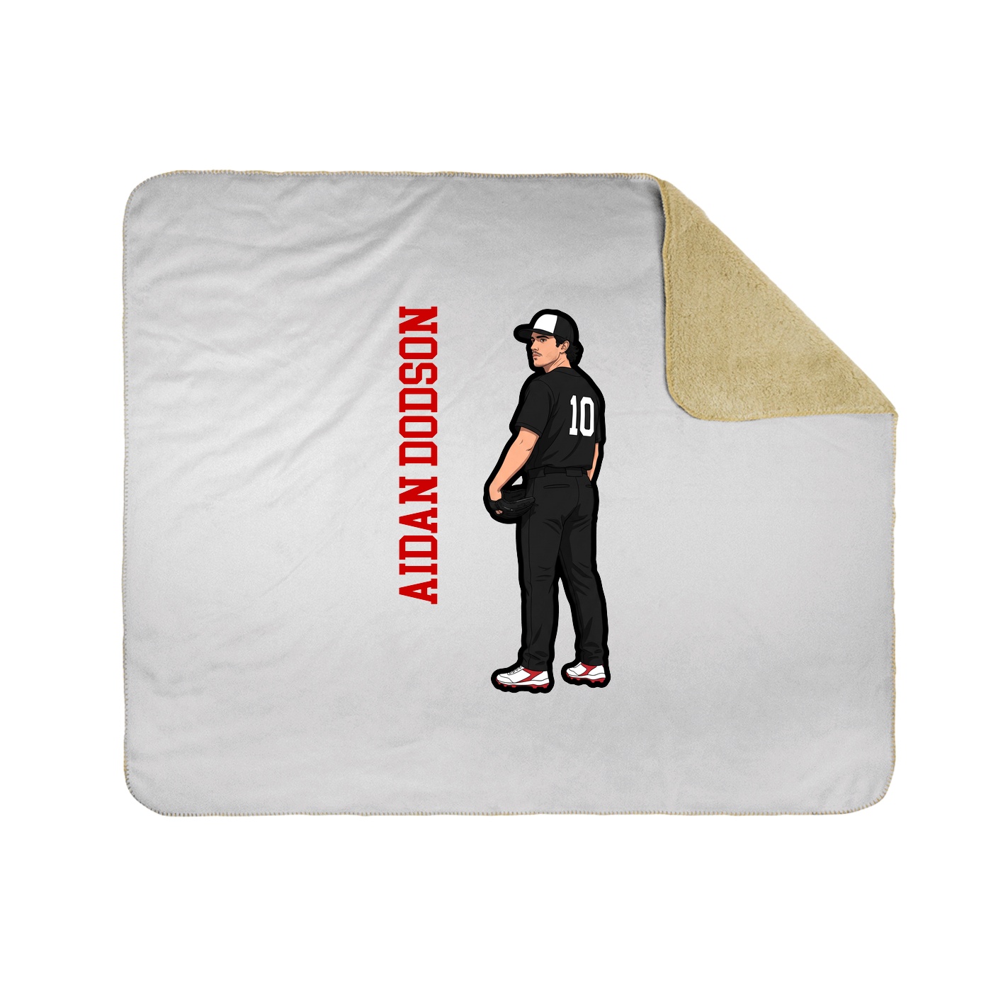 Throw Blanket — Name Vertical in White