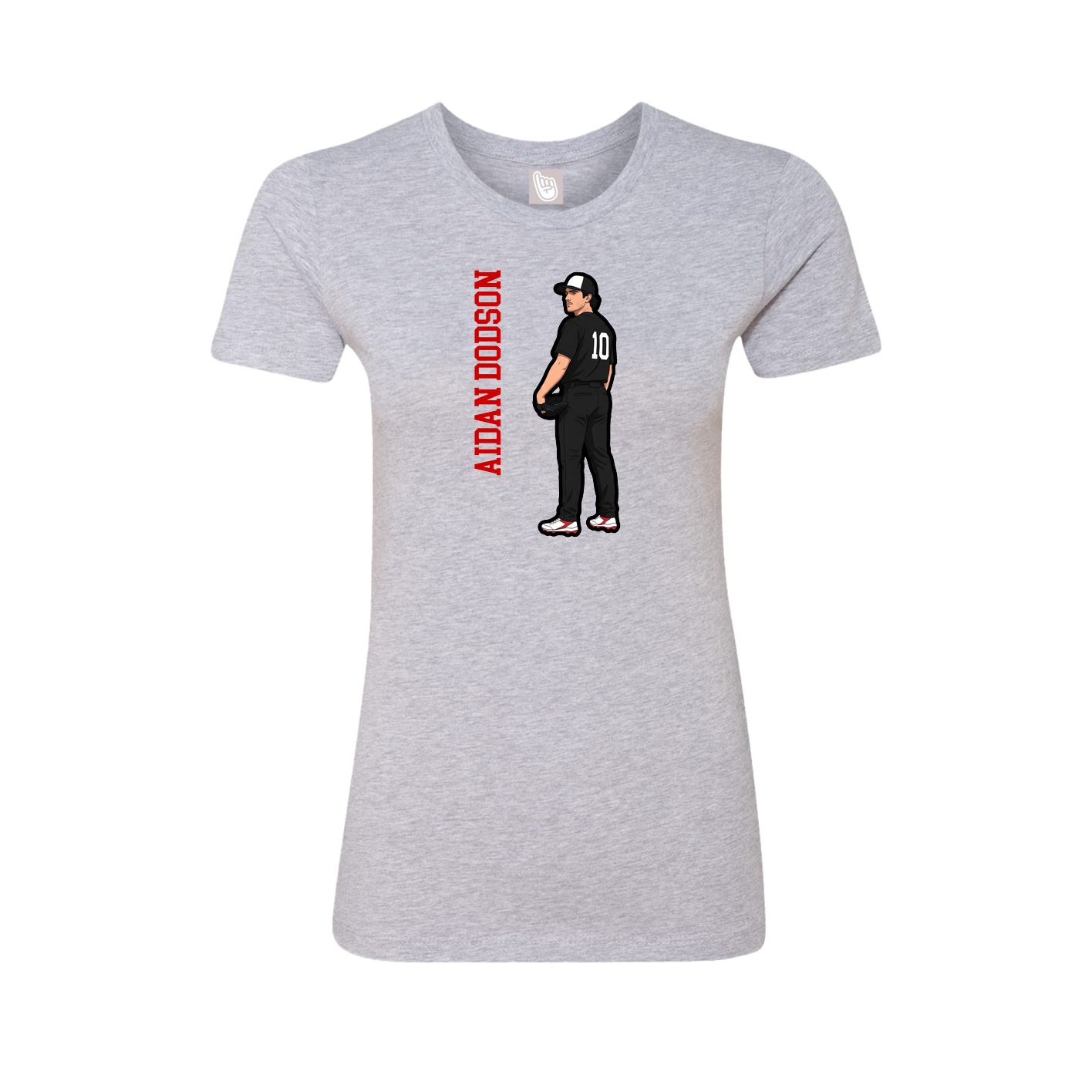 Womens Tee — Name Vertical in Grey