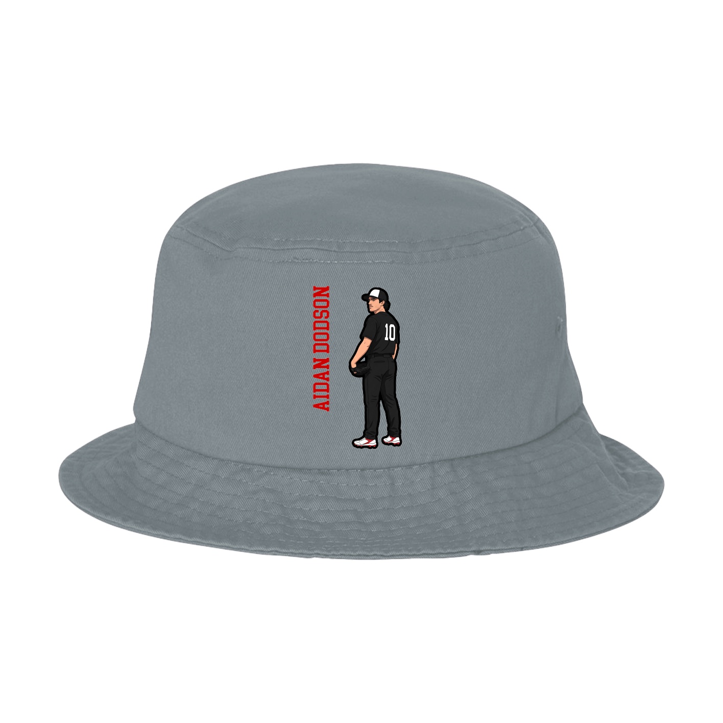 Bucket Cap — Name Vertical in Grey
