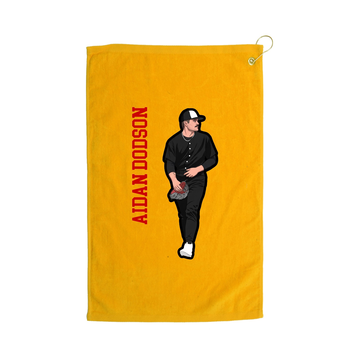 Golf Towel — Name Vertical in Gold