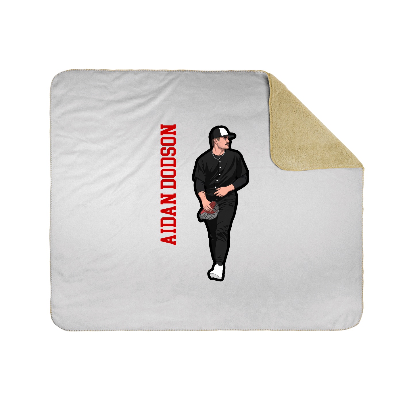 Throw Blanket — Name Vertical in White