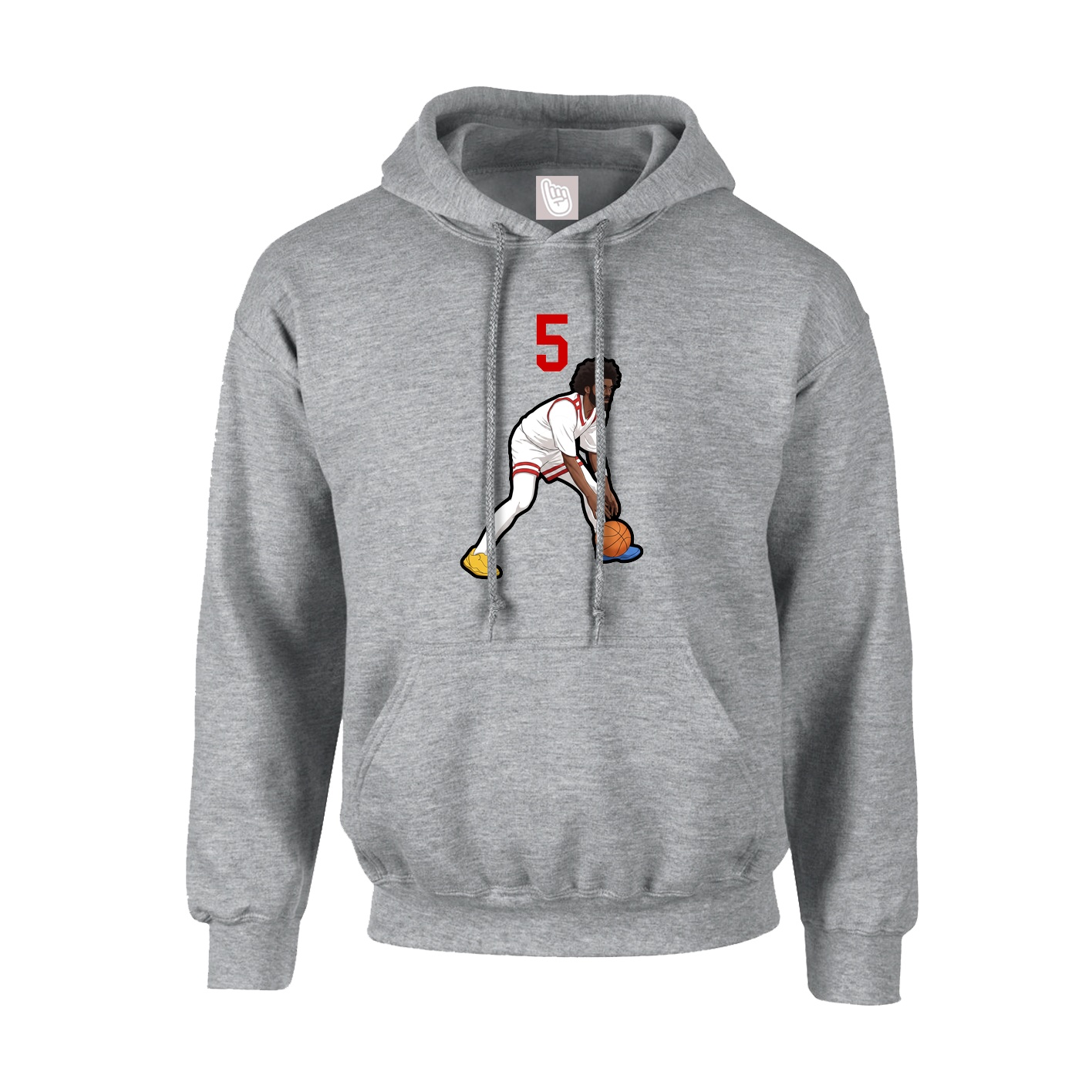 Youth Hoodie — Number Top in Grey