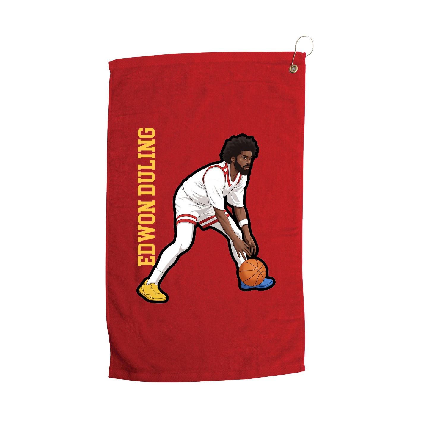 Golf Towel — Name Vertical in Red