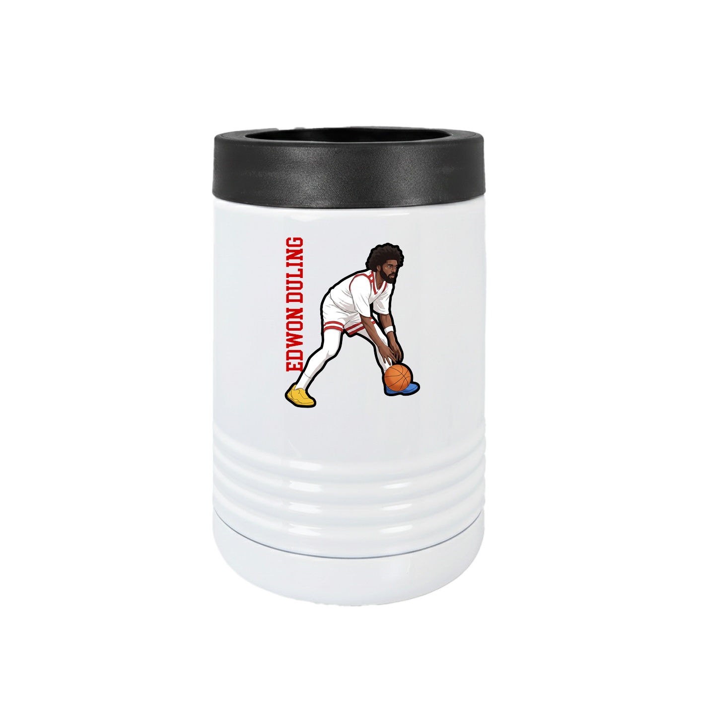 Beverage Holder — Name Vertical in White