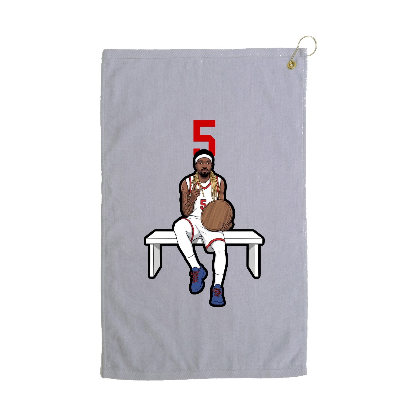 Golf Towel — Number Top in Grey