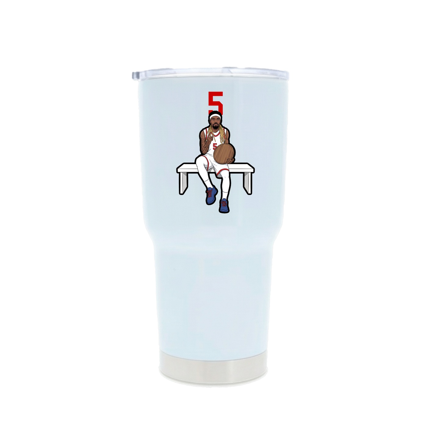 30oz Stainless Steel Tumbler — Number Top in White