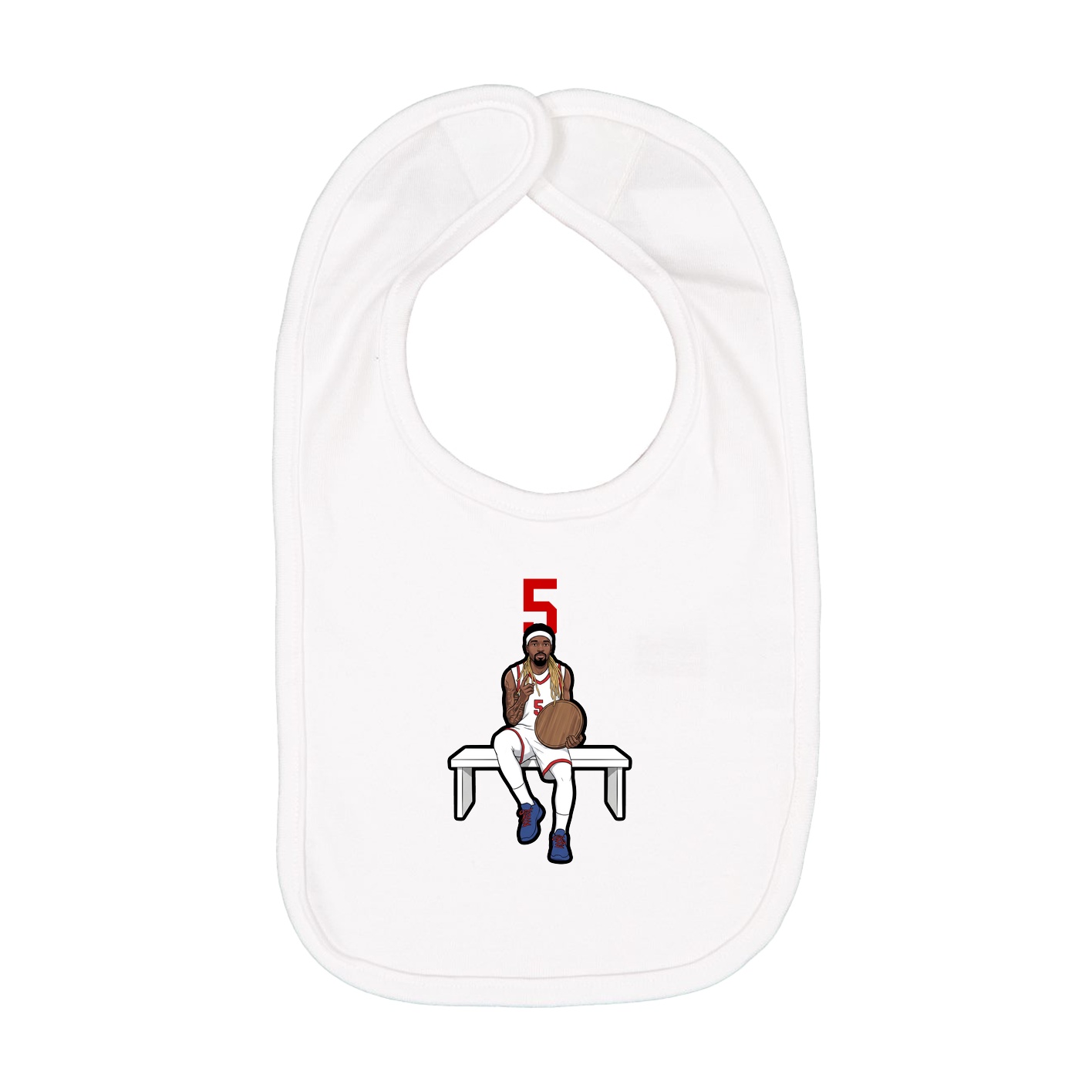 Infant Bib — Number Top in White