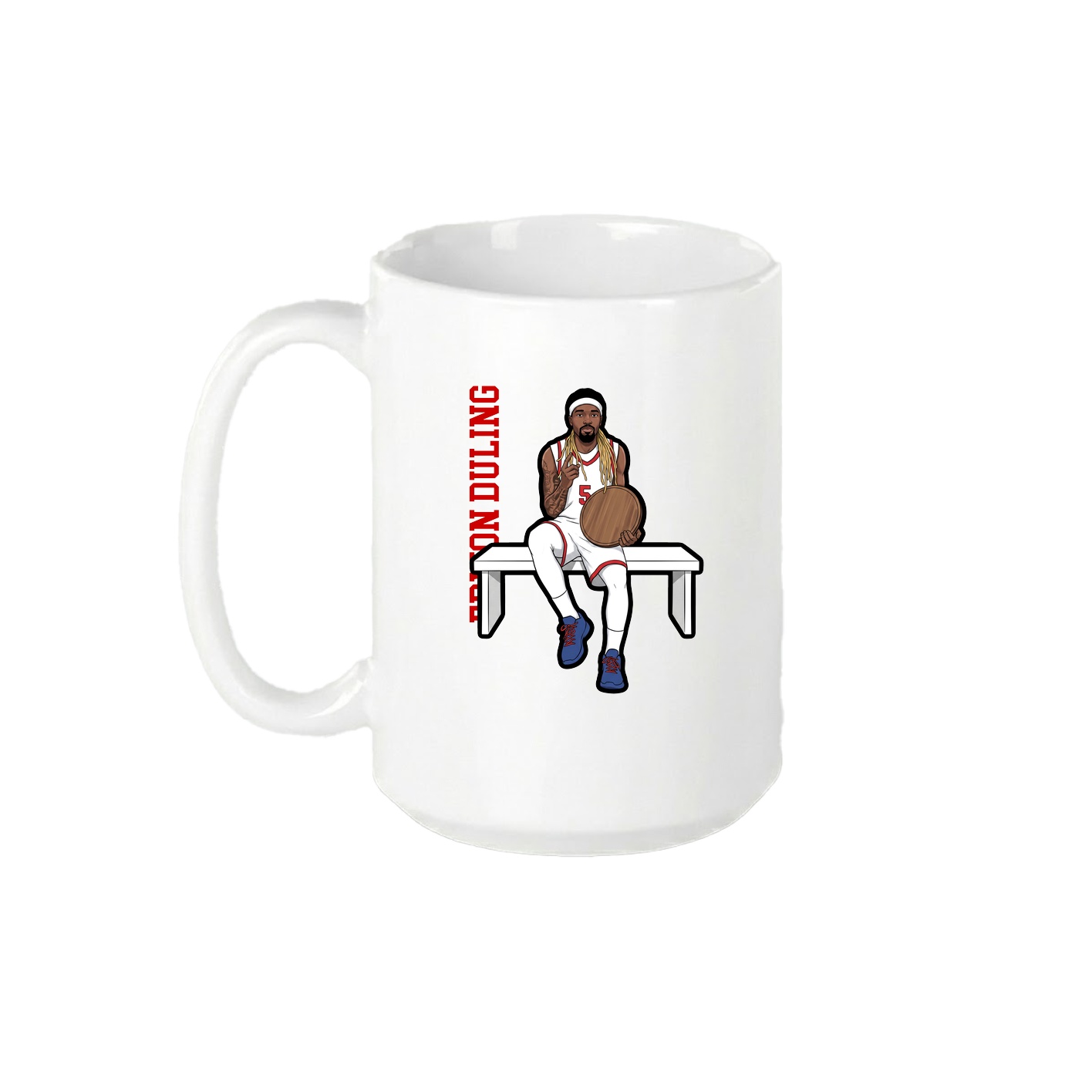 15oz Coffee Mug — Name Vertical in White