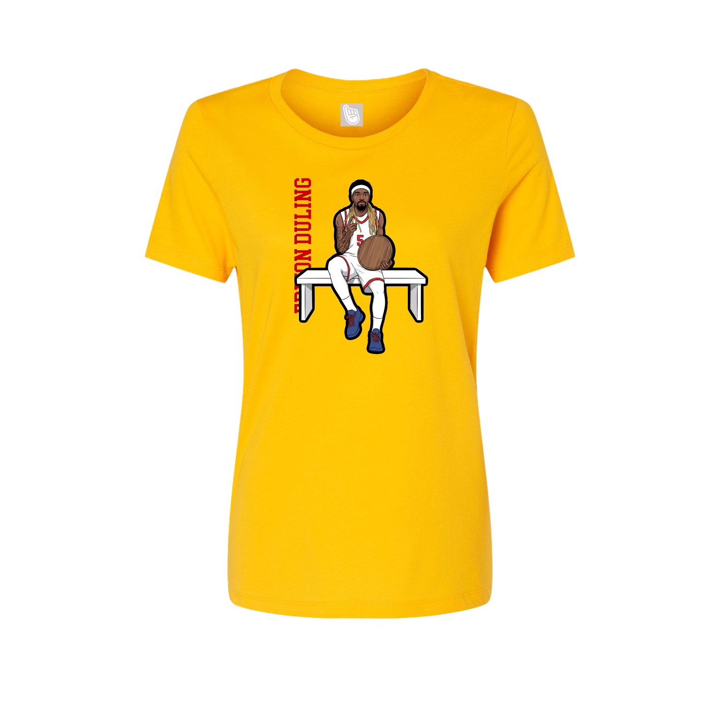 Womens Tee — Name Vertical in Gold