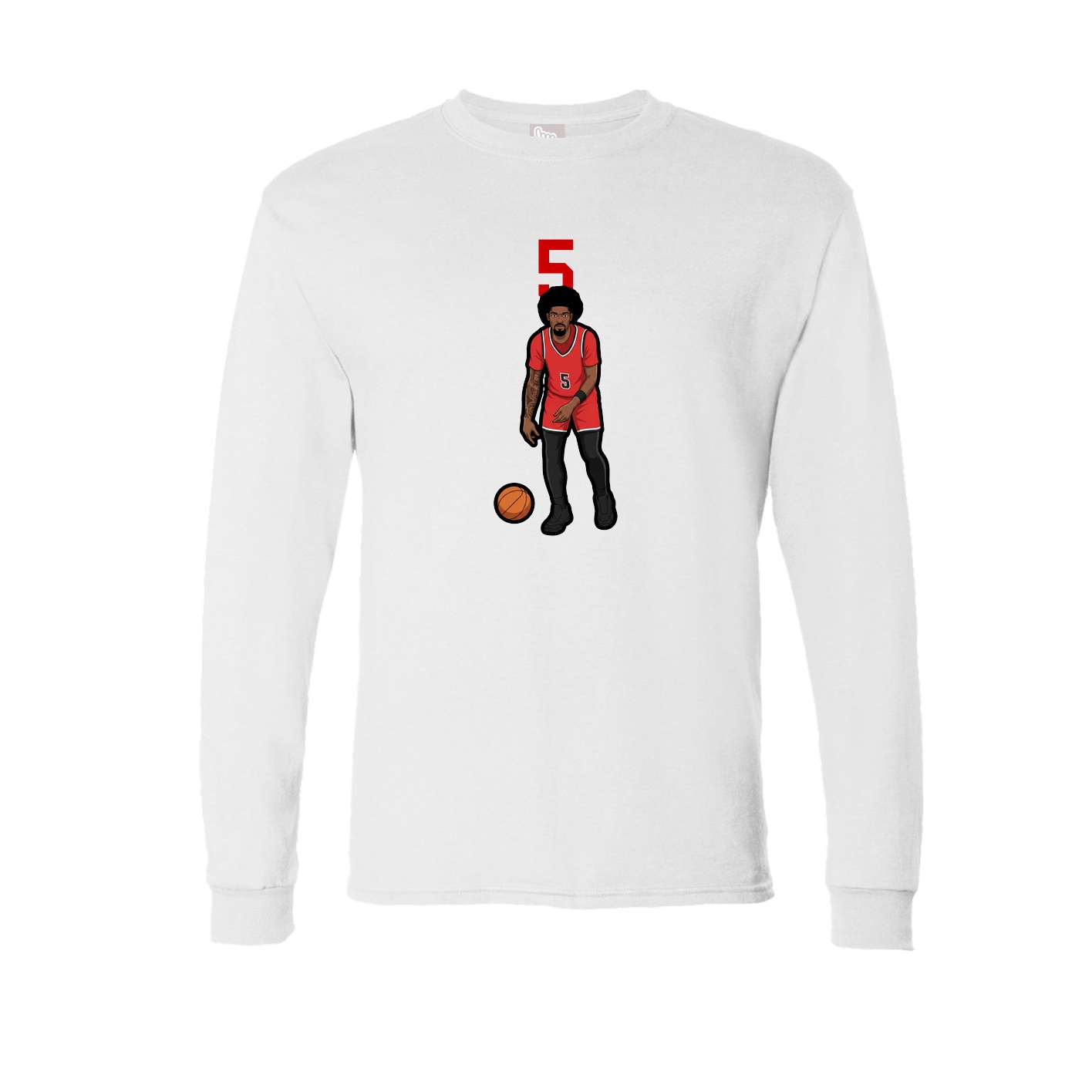 Long Sleeve Tee — Number Top in White
