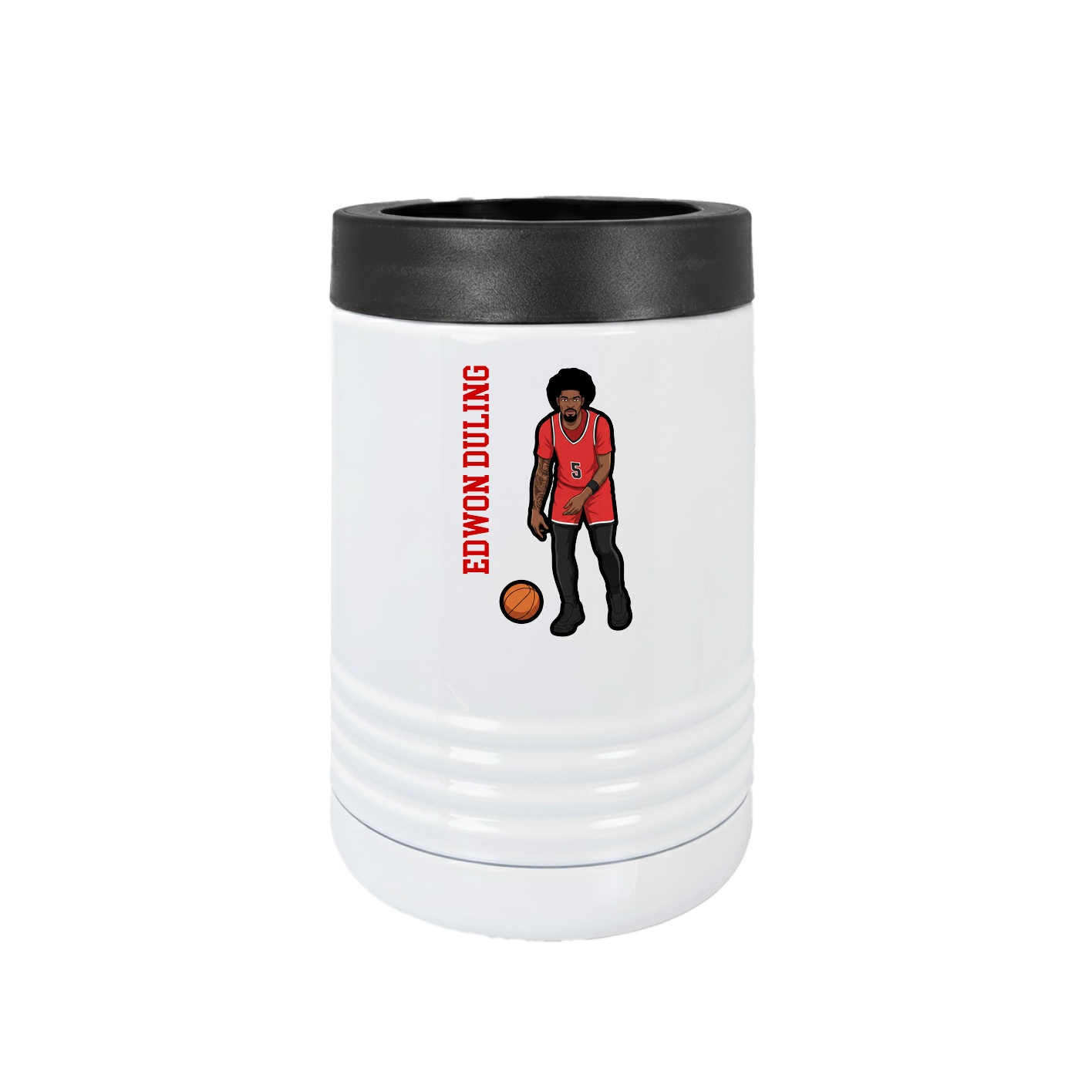 Beverage Holder — Name Vertical in White