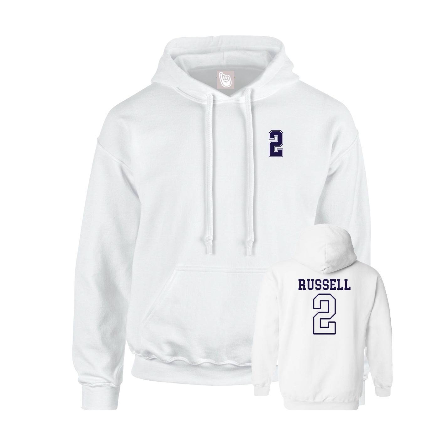 Youth Hoodie — Chest Back in White