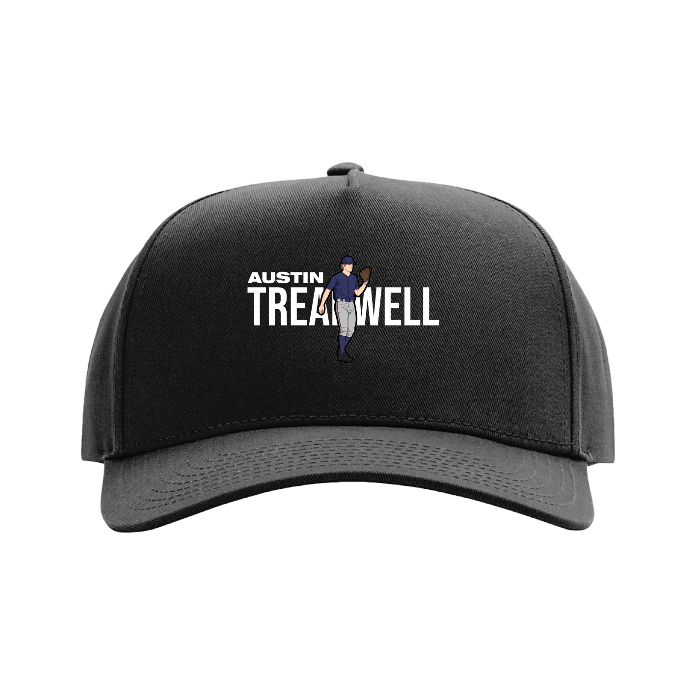 Full Fabric Five-Panel Champ Cap — Player Name in Black
