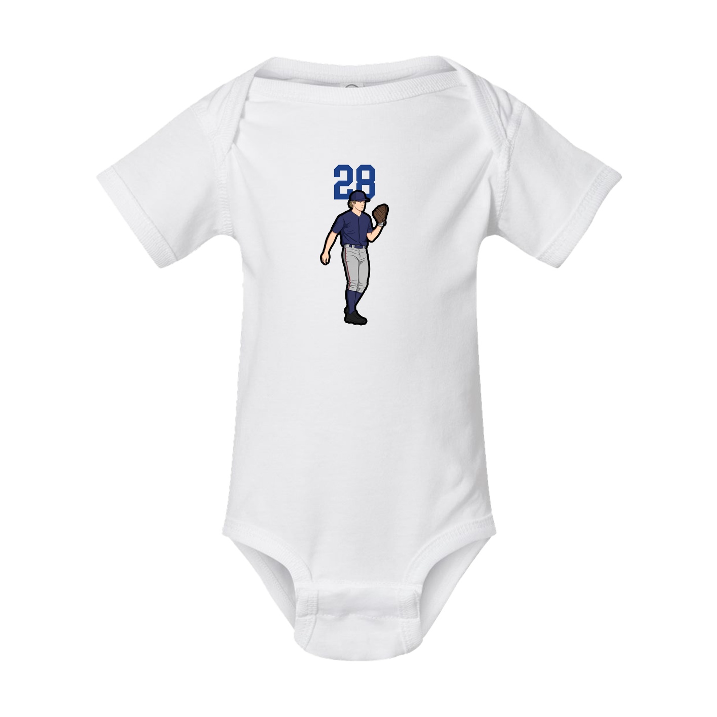 Baby Onesie — Number Top in White