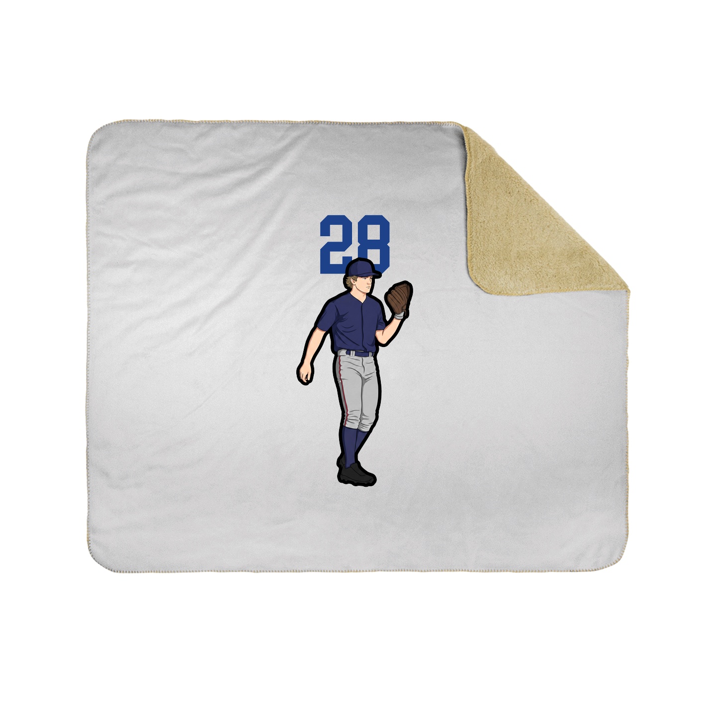 Throw Blanket — Number Top in White
