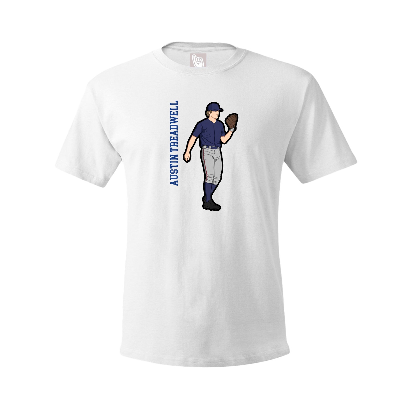 Youth Tee — Name Vertical in White