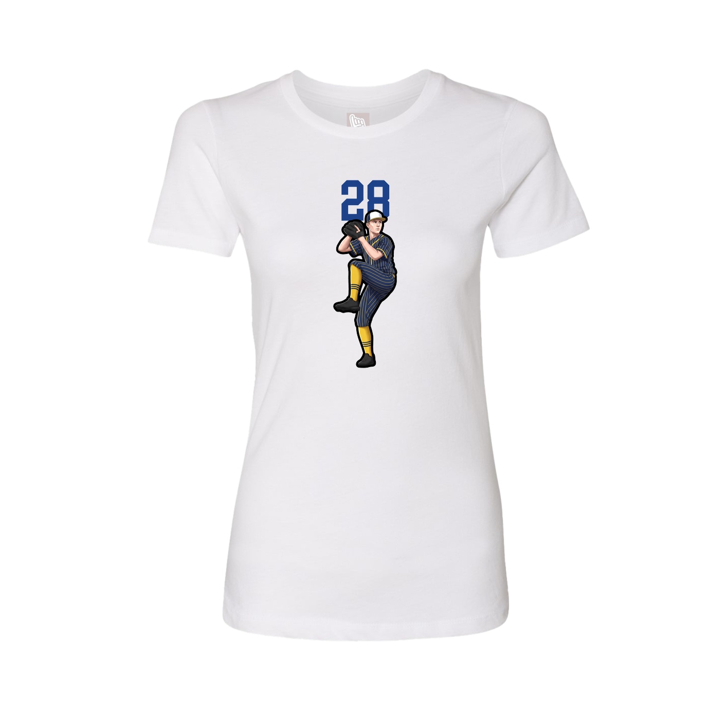 Fitted Women's Tee — Number Top in White