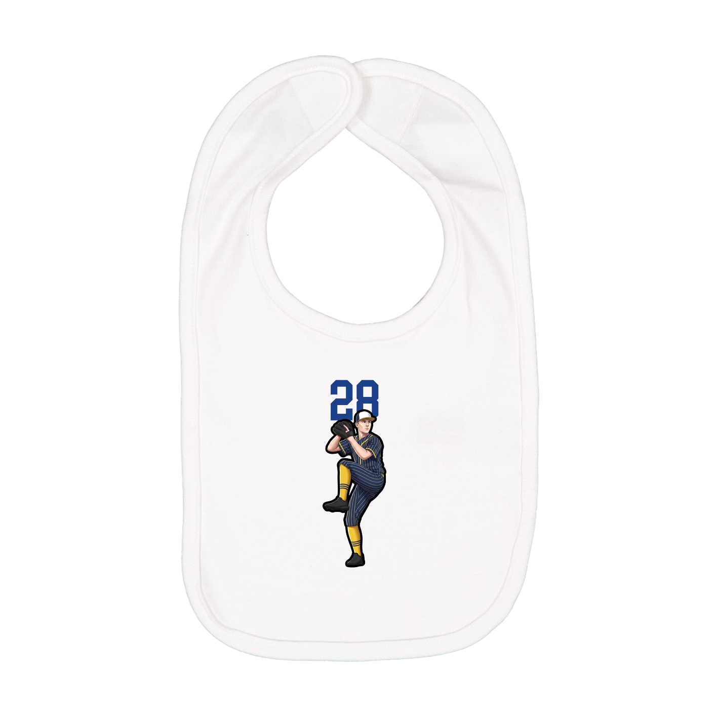 Infant Bib — Number Top in White