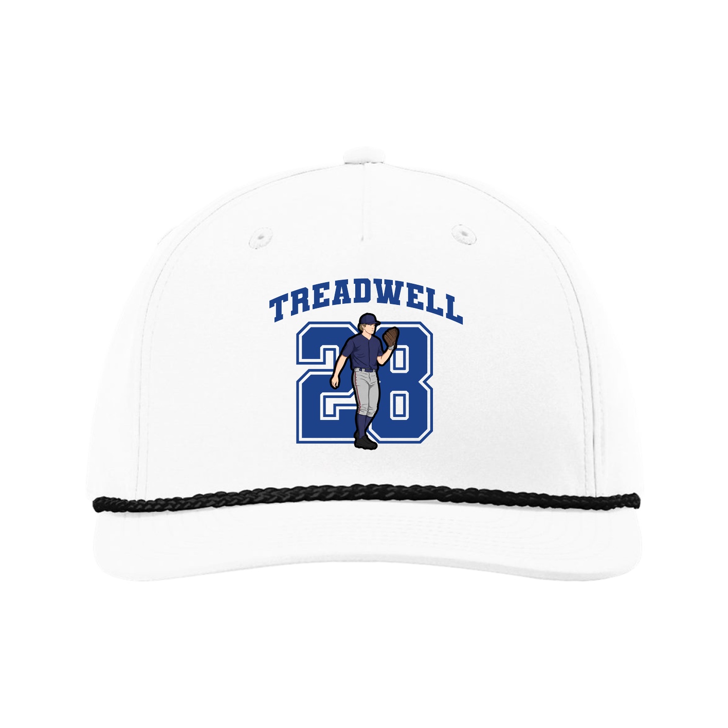 Five-Panel Classic Rope Cap — Number in White