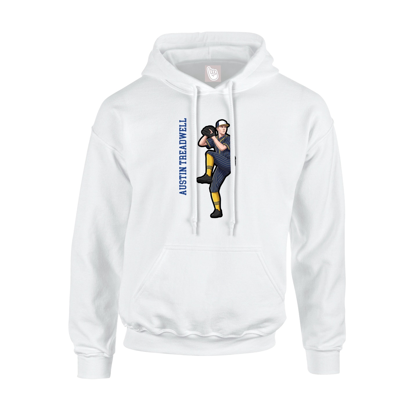Hoodie — Name Vertical in White