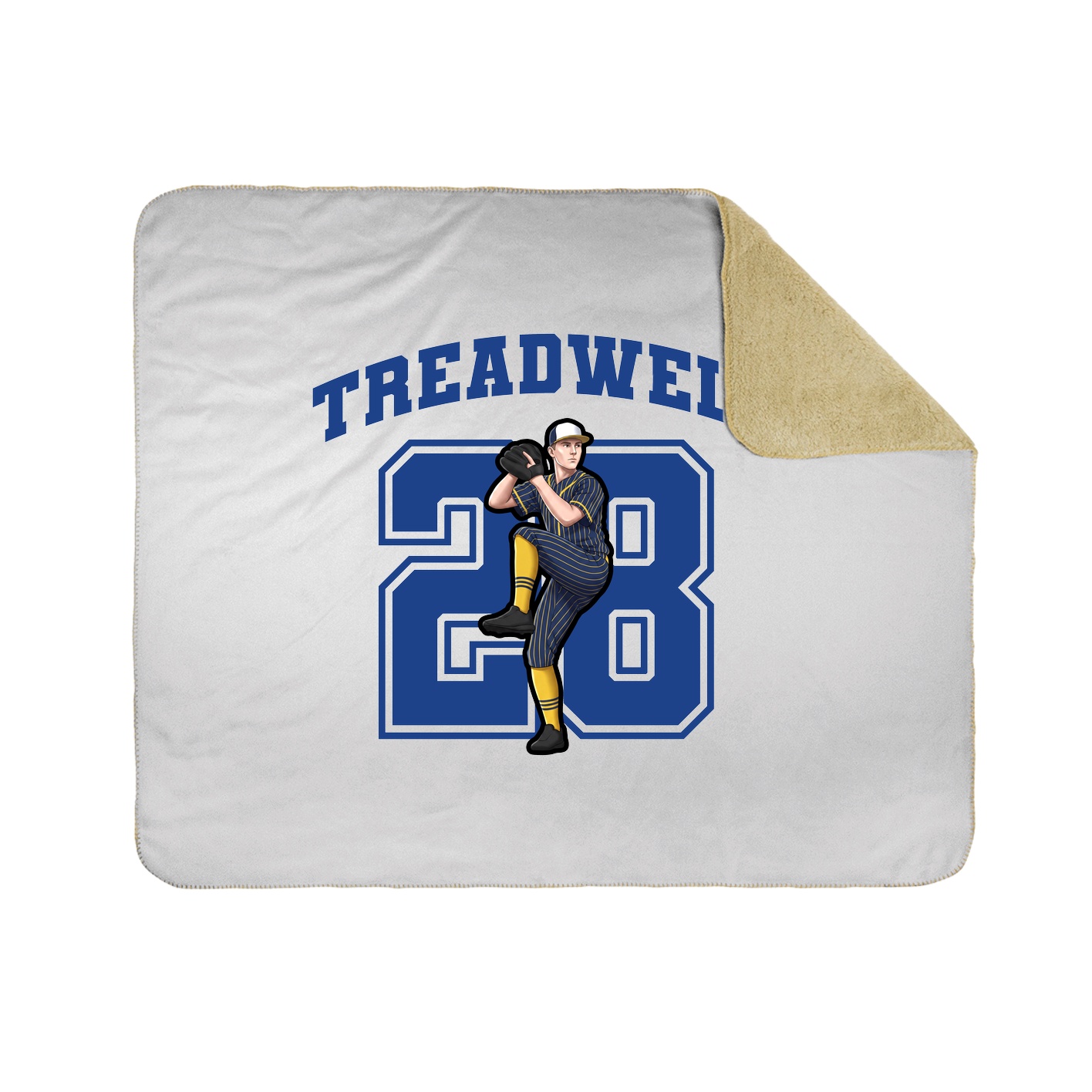 Throw Blanket — Number in White