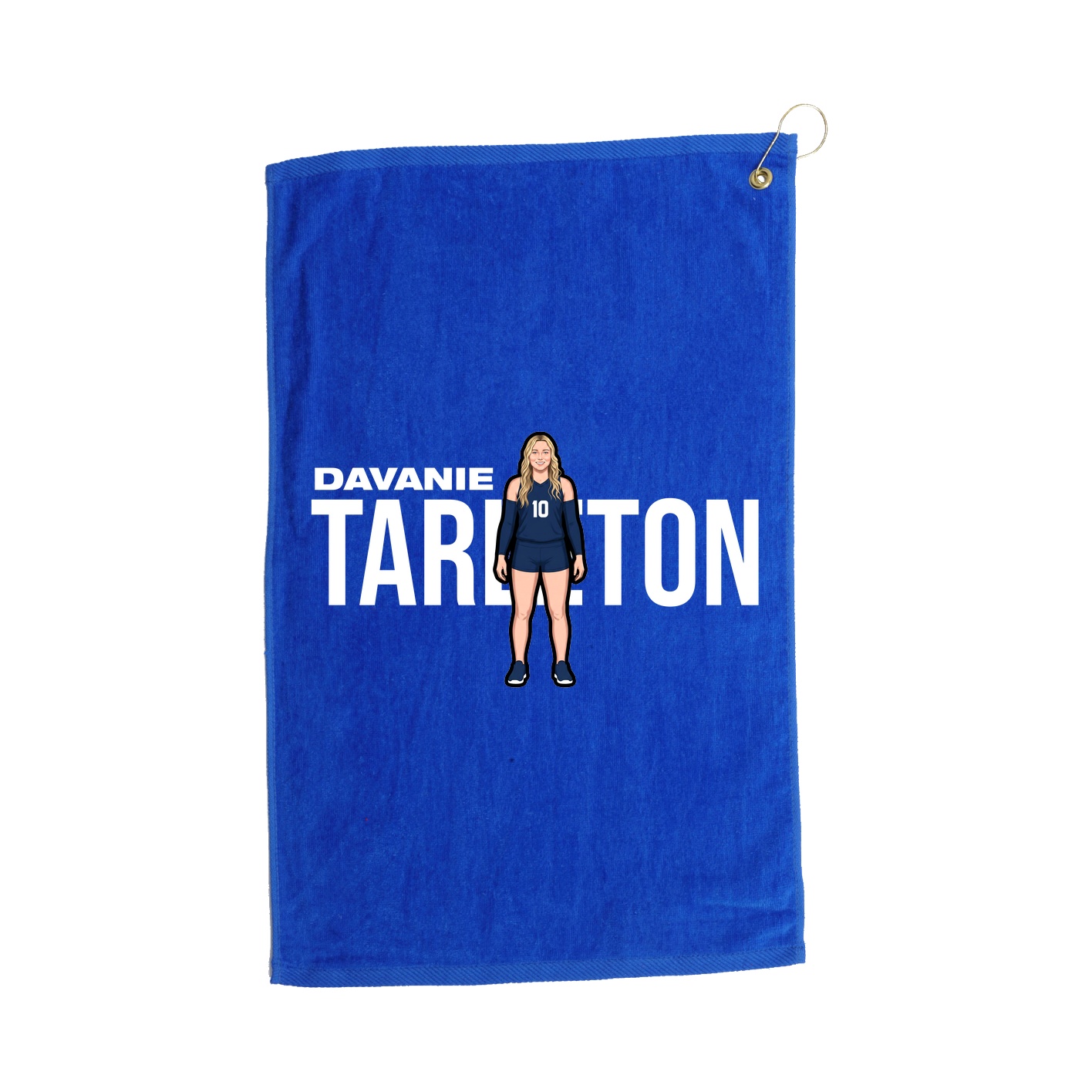 Golf Towel — Player Name in Royal