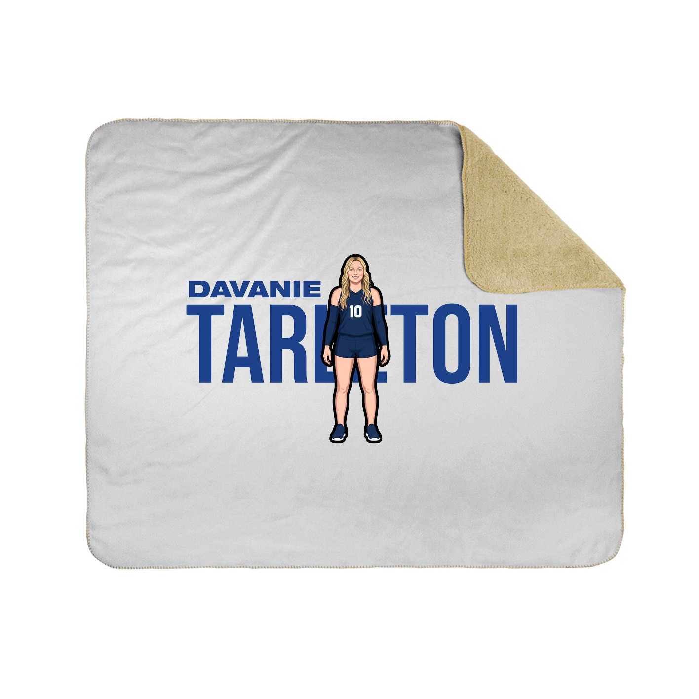 Throw Blanket — Player Name in White