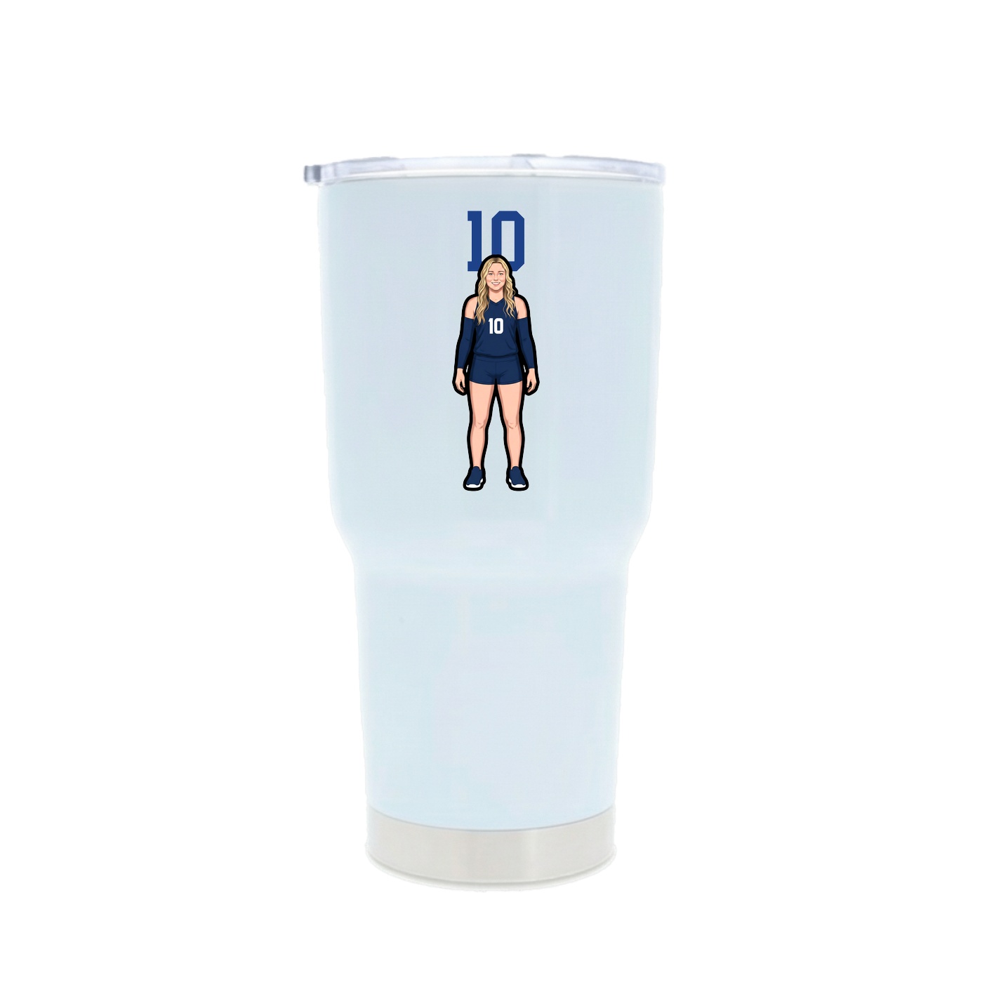 30oz Stainless Steel Tumbler — Number Top in White