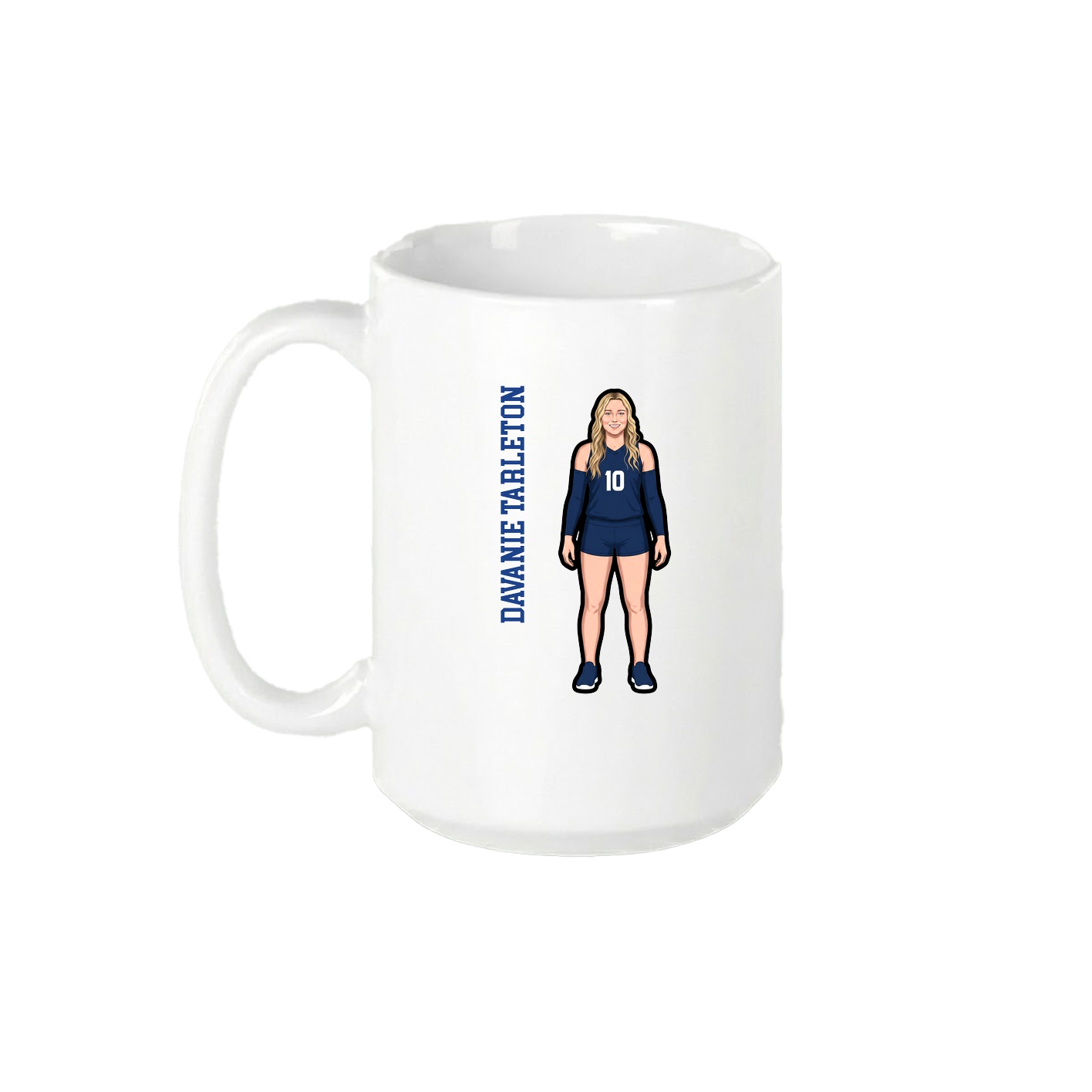 15oz Coffee Mug — Name Vertical in White