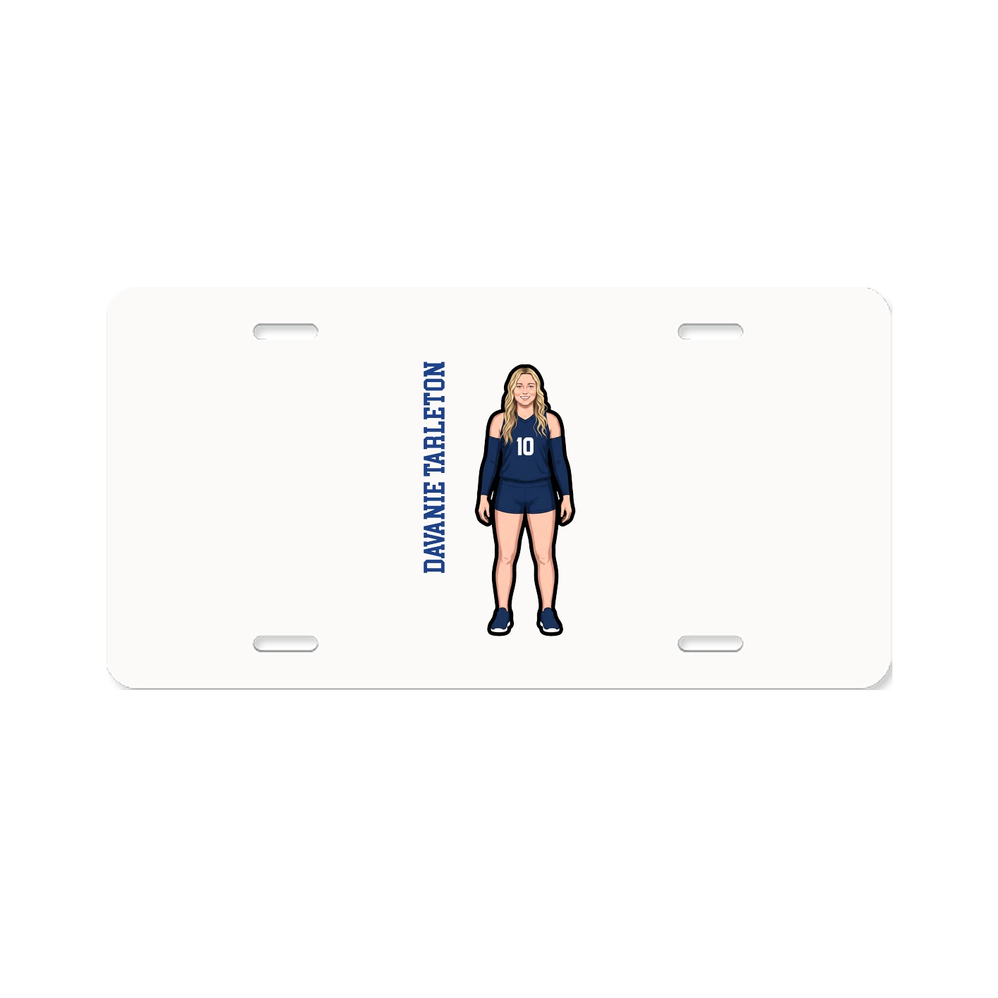 License Plate — Name Vertical in Classic