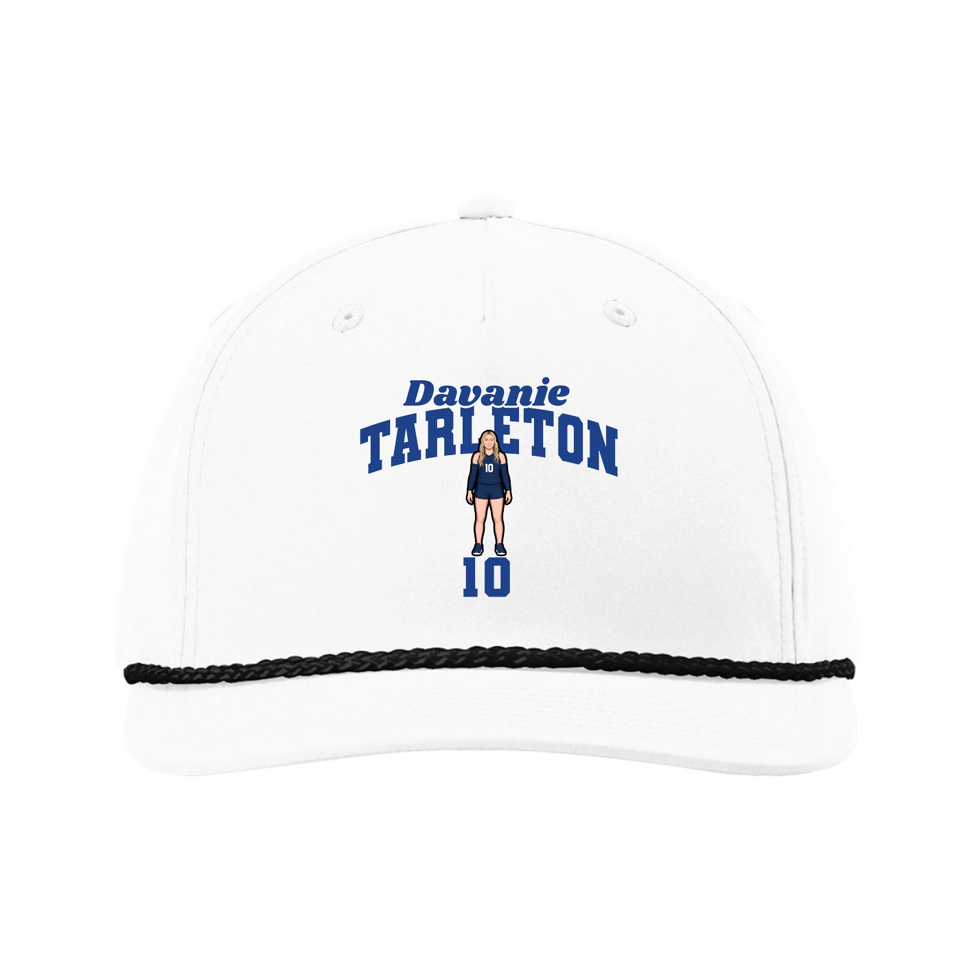 Five-Panel Classic Rope Cap — Signature Arch in White