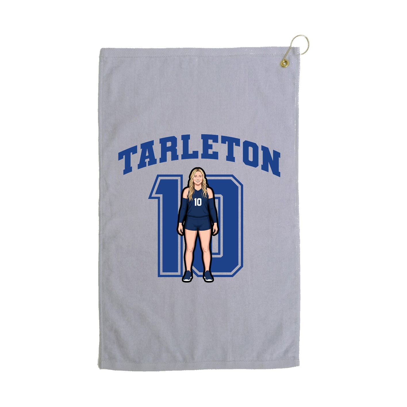 Golf Towel — Number in Grey