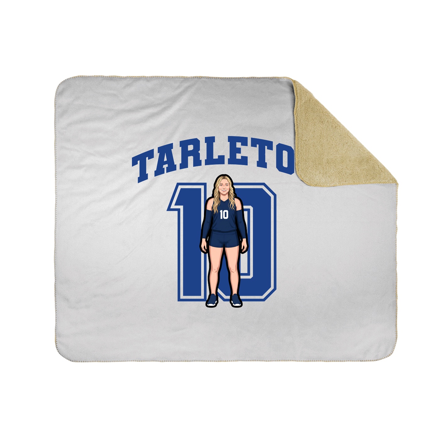 Throw Blanket — Number in White