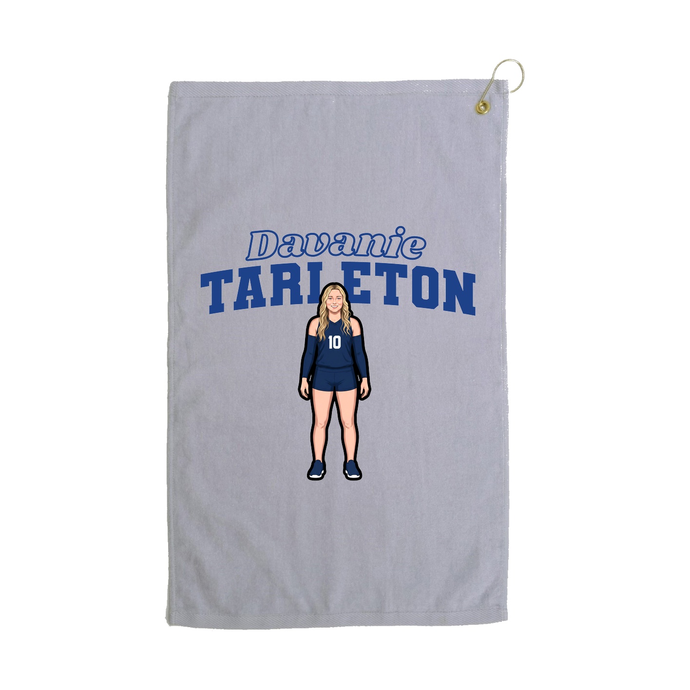 Golf Towel — Name Arch in Grey