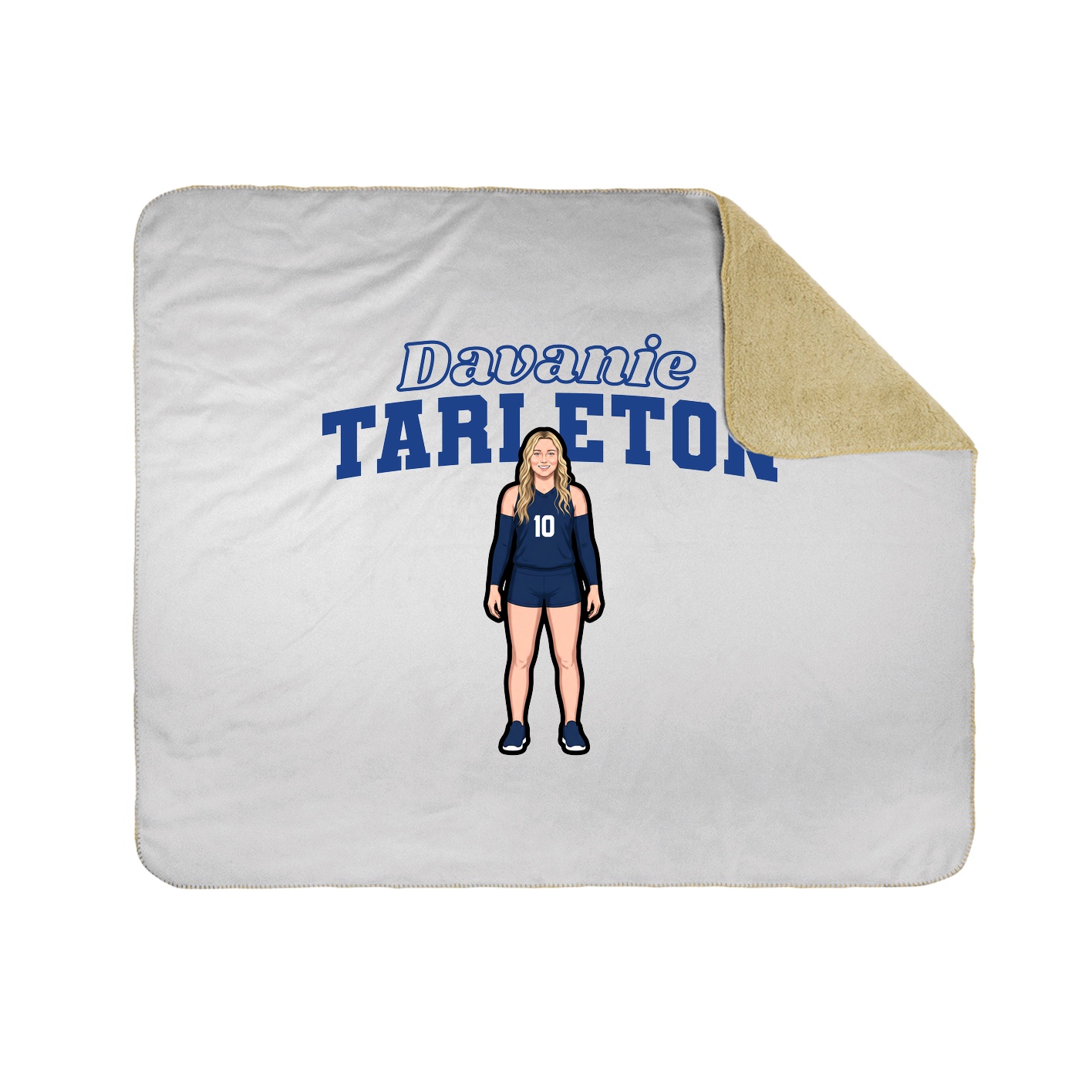 Throw Blanket — Name Arch in White