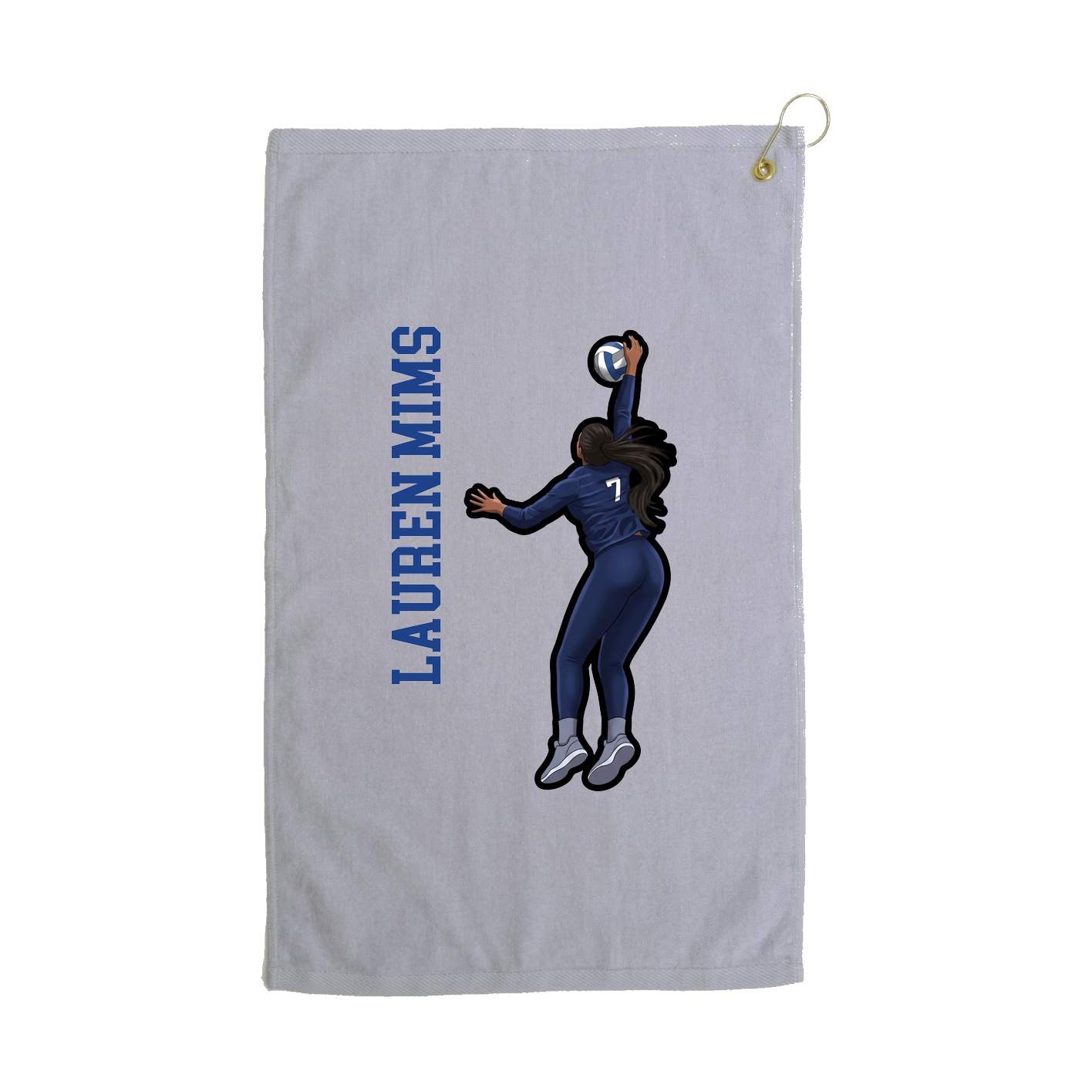 Golf Towel — Name Vertical in Grey