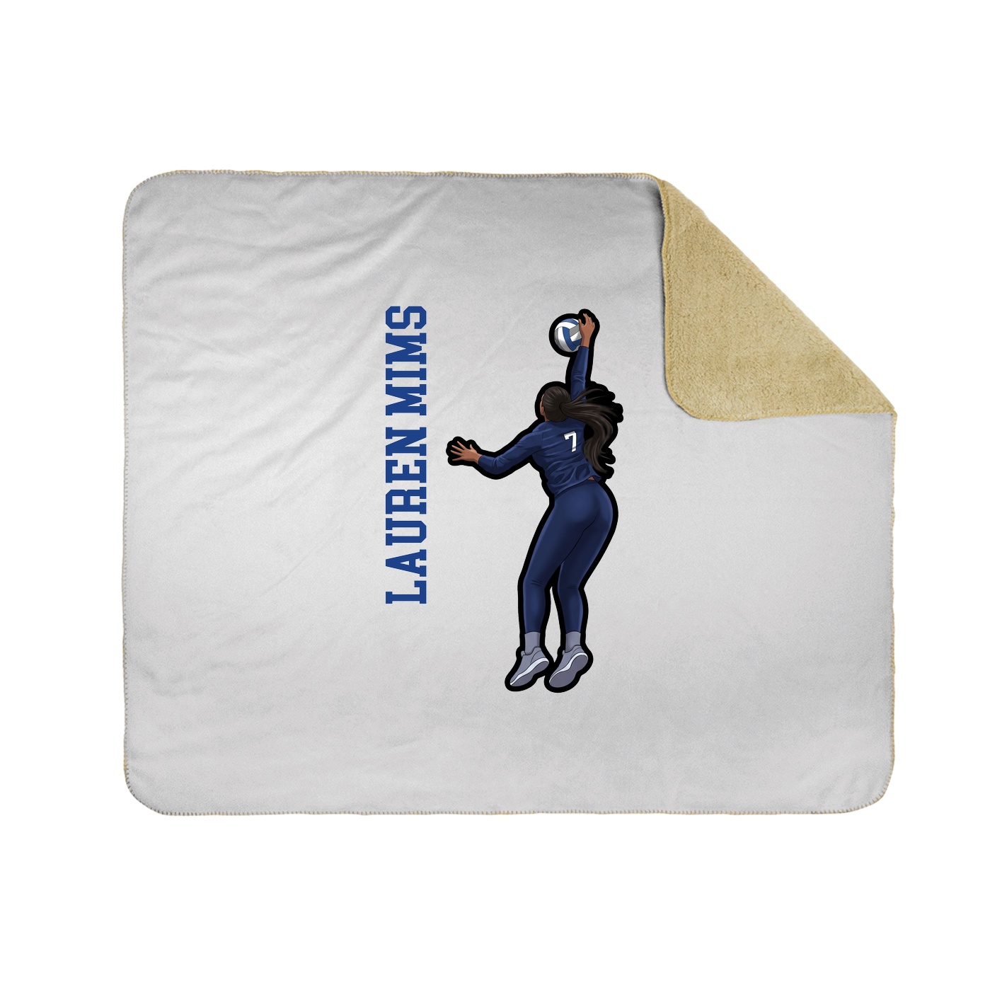 Throw Blanket — Name Vertical in White
