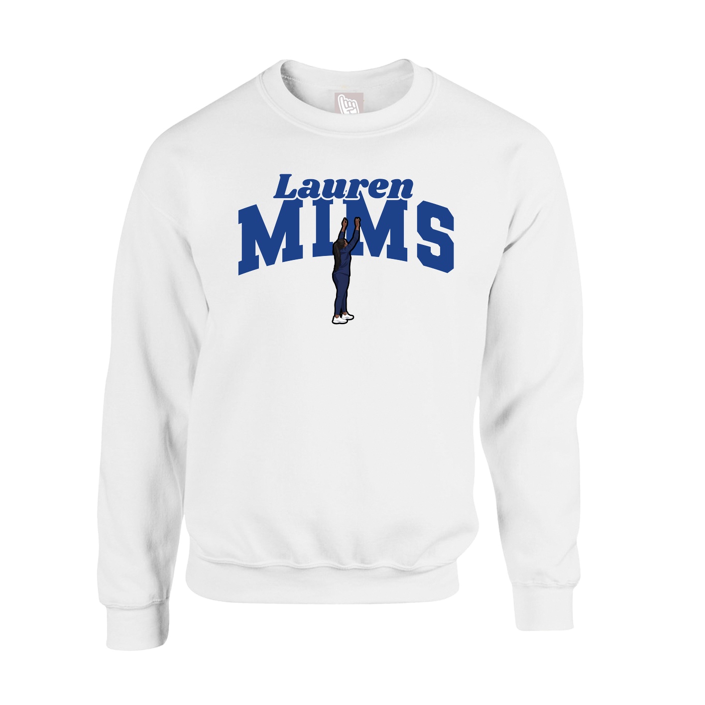 Fleece Crew — Signature Arch in White